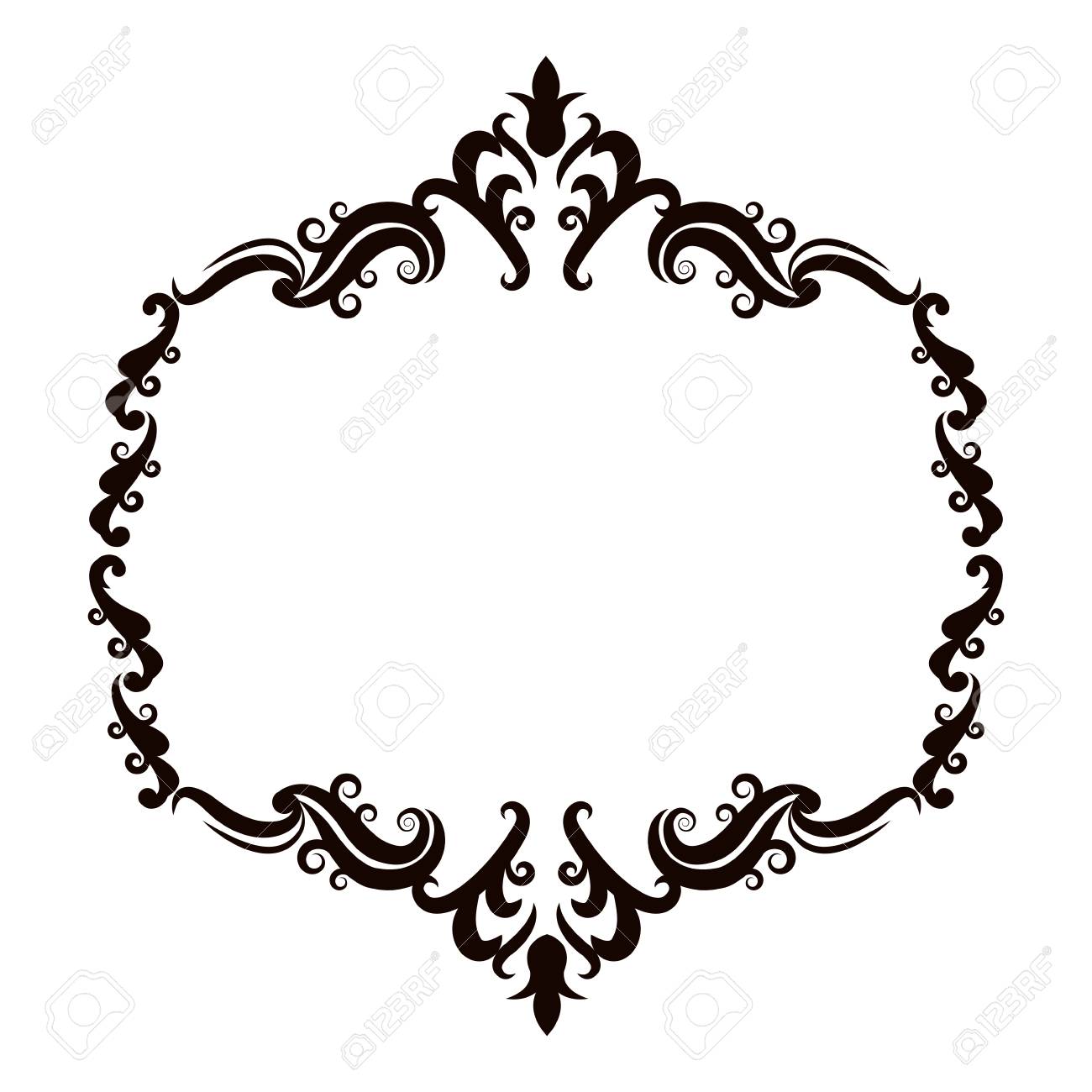 vintage baroque frame scroll floral ornament border retro pattern