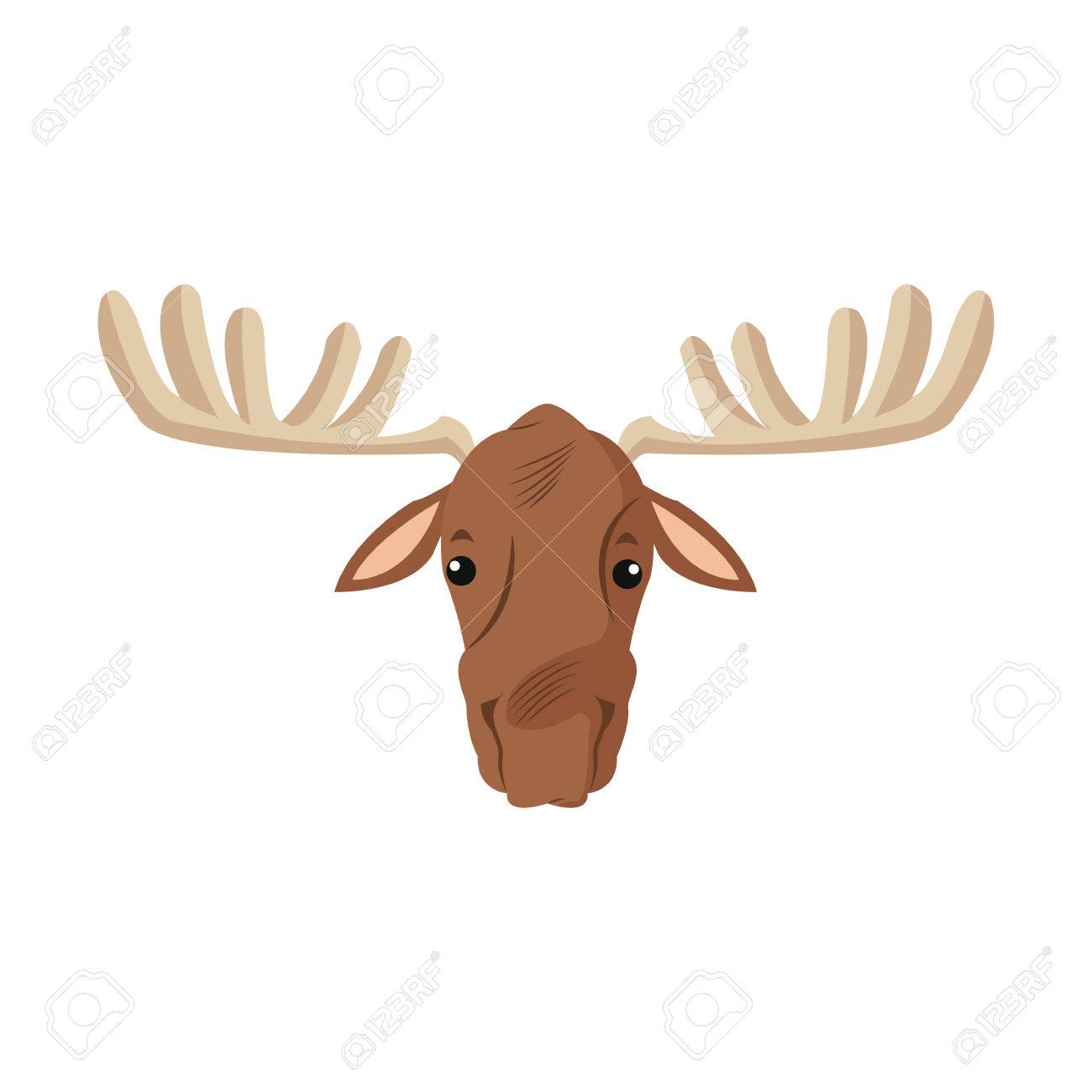 ムースの現存する種の角 エルク動物野生イメージ ベクトル イラスト のイラスト素材 ベクタ Image
