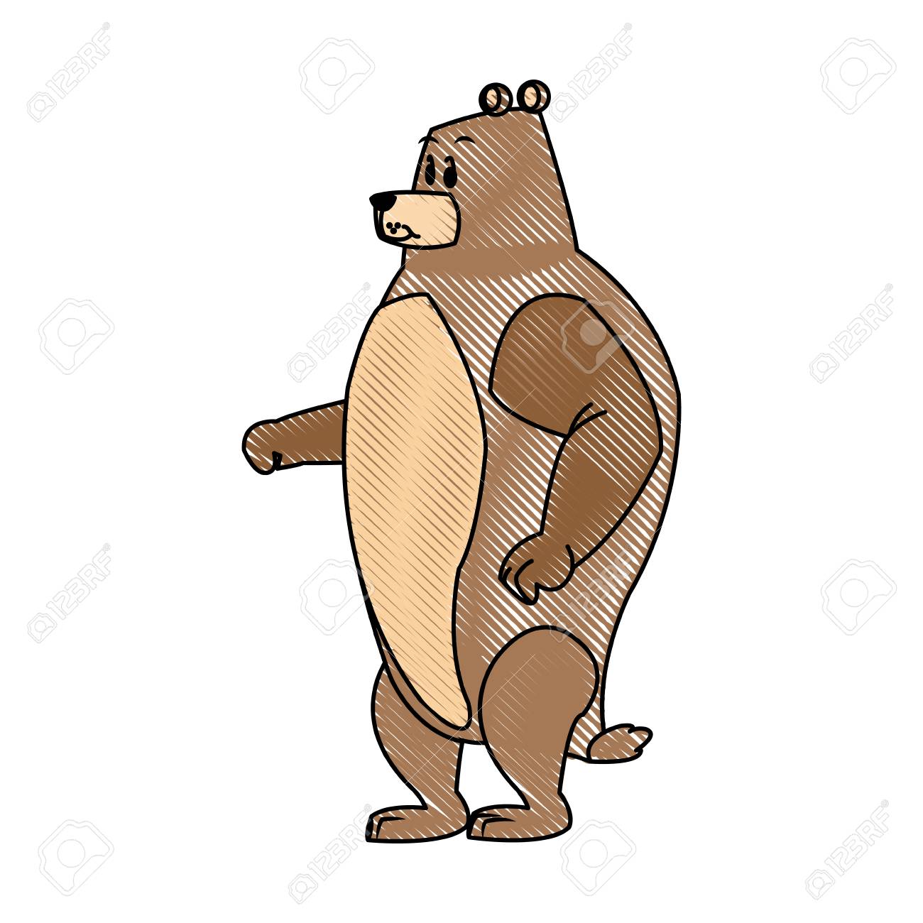 漫画熊キャラ野生動物動物肉食動物デザイン ベクトル イラストのイラスト素材 ベクタ Image 79176335