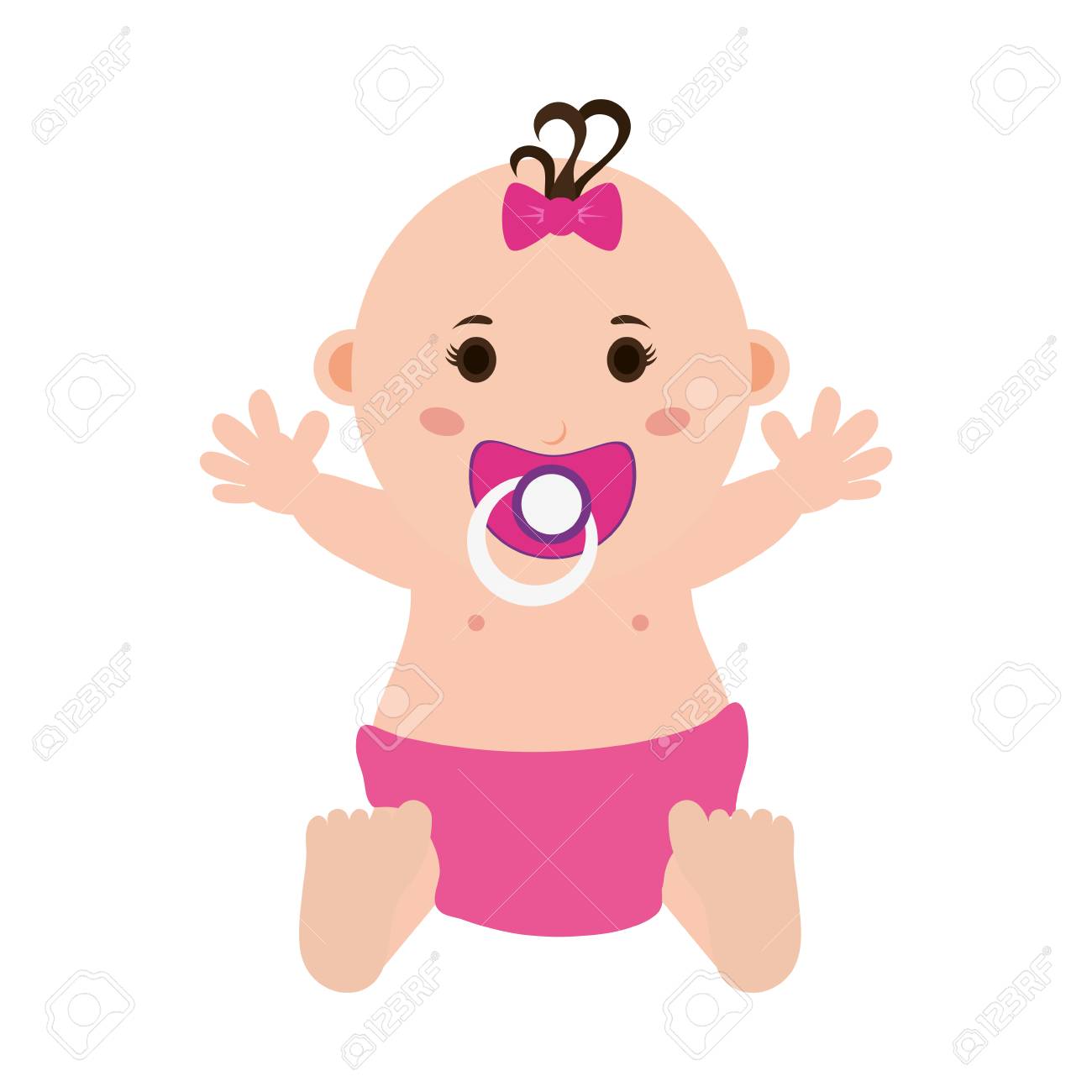 女性赤ちゃんおしゃぶりアイコン画像ベクトル イラスト デザインのイラスト素材 ベクタ Image