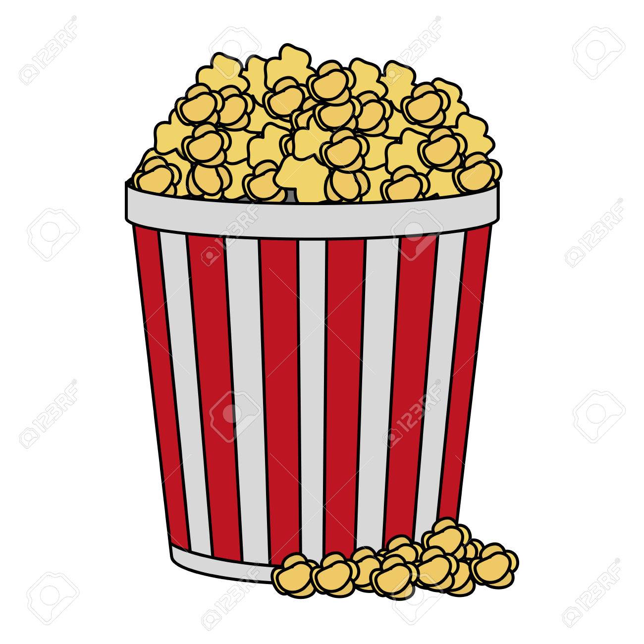 白い背景ベクトル イラスト デザインのポップコーン バケツ のイラスト素材 ベクタ Image