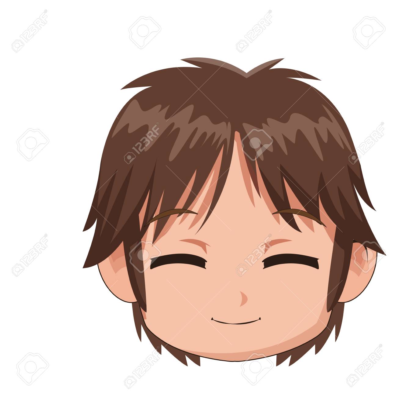 Garçon Anime Mâle Manga Dessin Animé Comique Vecteur Illustration