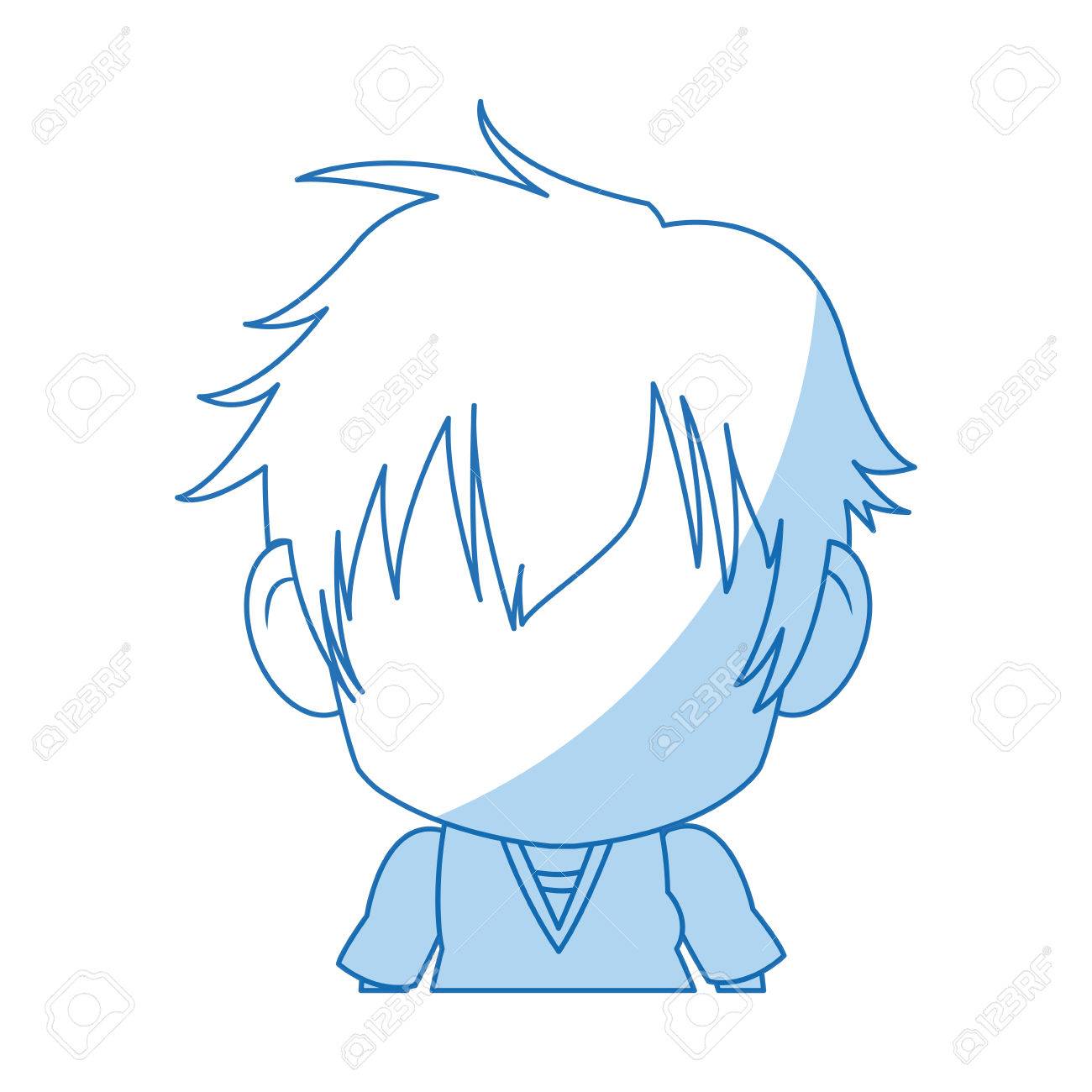 Face Cute Anime Tennager Facial Expression Vector Illustration