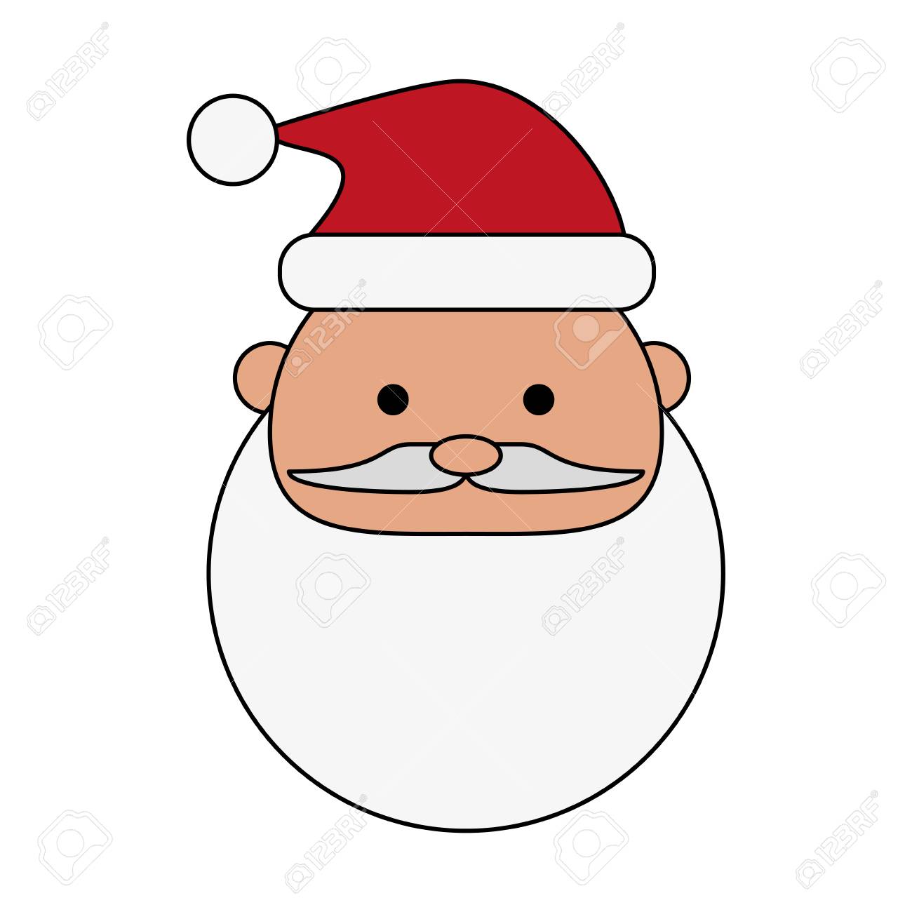 santas face over white background vector illustration royalty free
