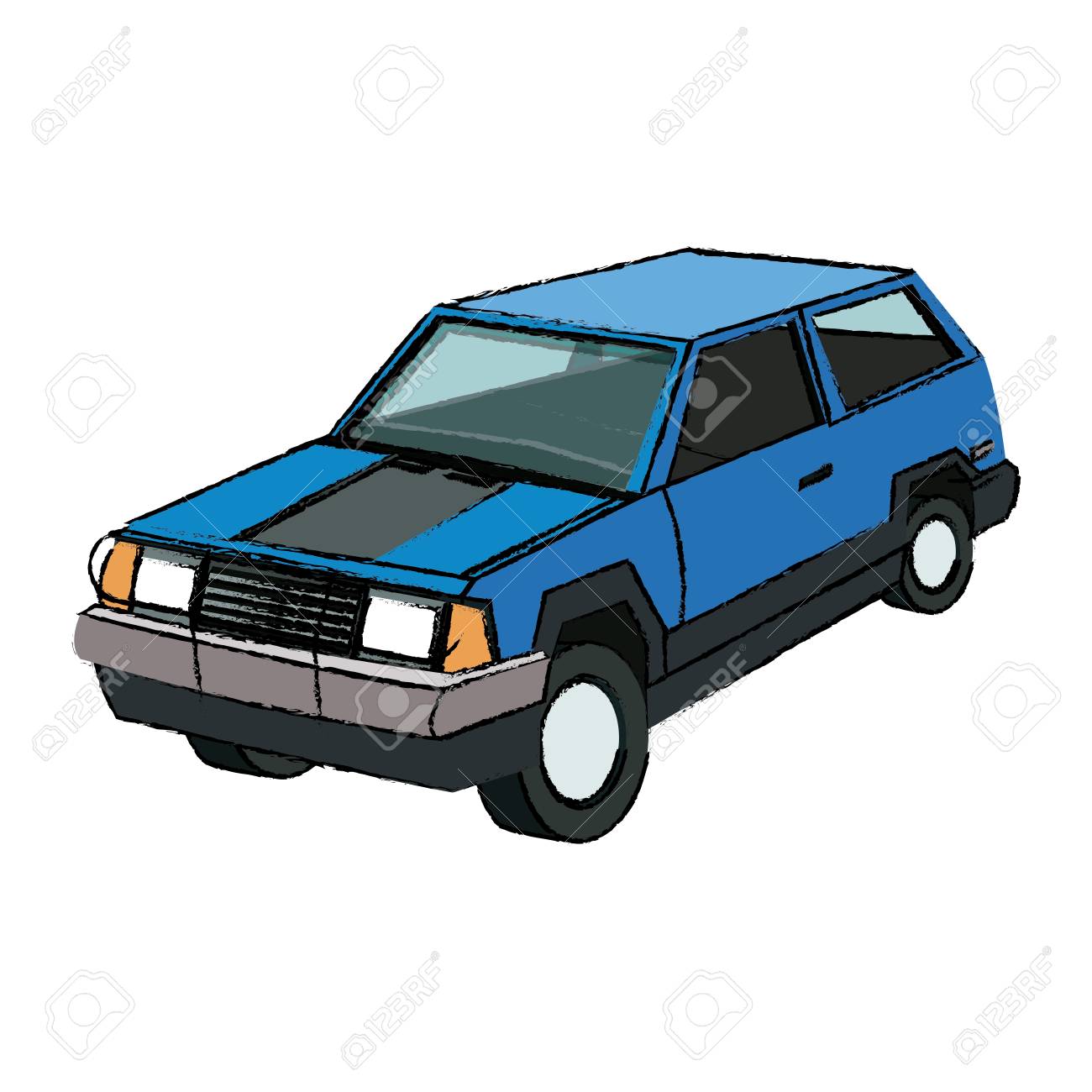 Suv 車スポーツ ユーティリティ車漫画ベクトル図のイラスト素材 ベクタ Image