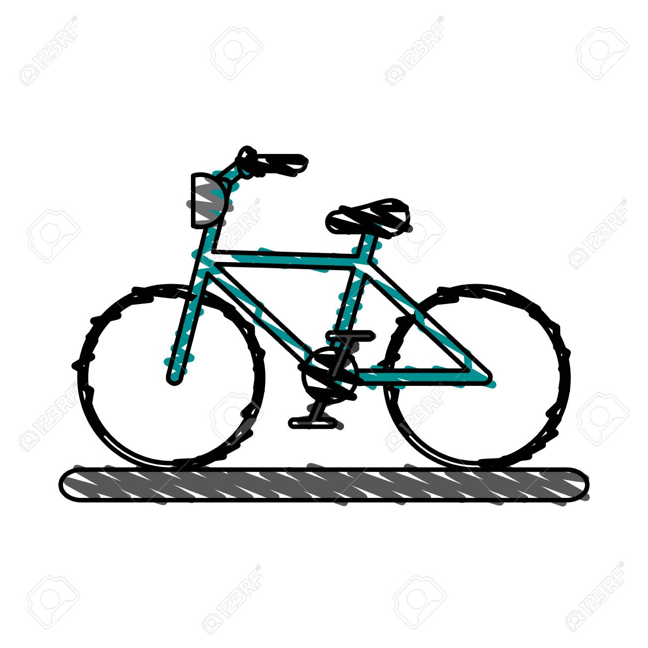 bike doodle over white