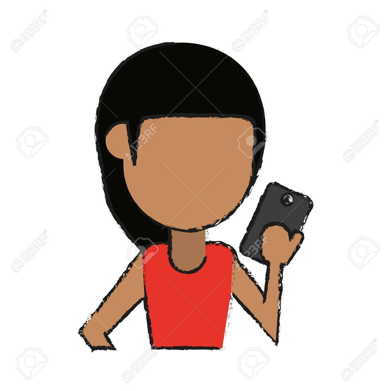 電話アイコン画像ベクトル イラスト デザインをしている女の人のイラスト素材 ベクタ Image 電話アイコン画像ベクトル イラスト デザインをしている女の人のイラスト素材 ベクタ Image