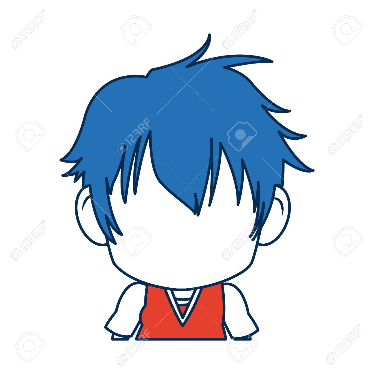 Boy Anime Male Manga Cartoon Comic Blue Hair Vector Illustration Royalty Free Cliparts Vectors And Stock Illustration Image