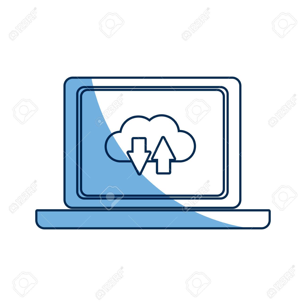 Laptop Download And Upload To Cloud Icon Symbol Royalty Free Cliparts Vectors And Stock Illustration Image 8163