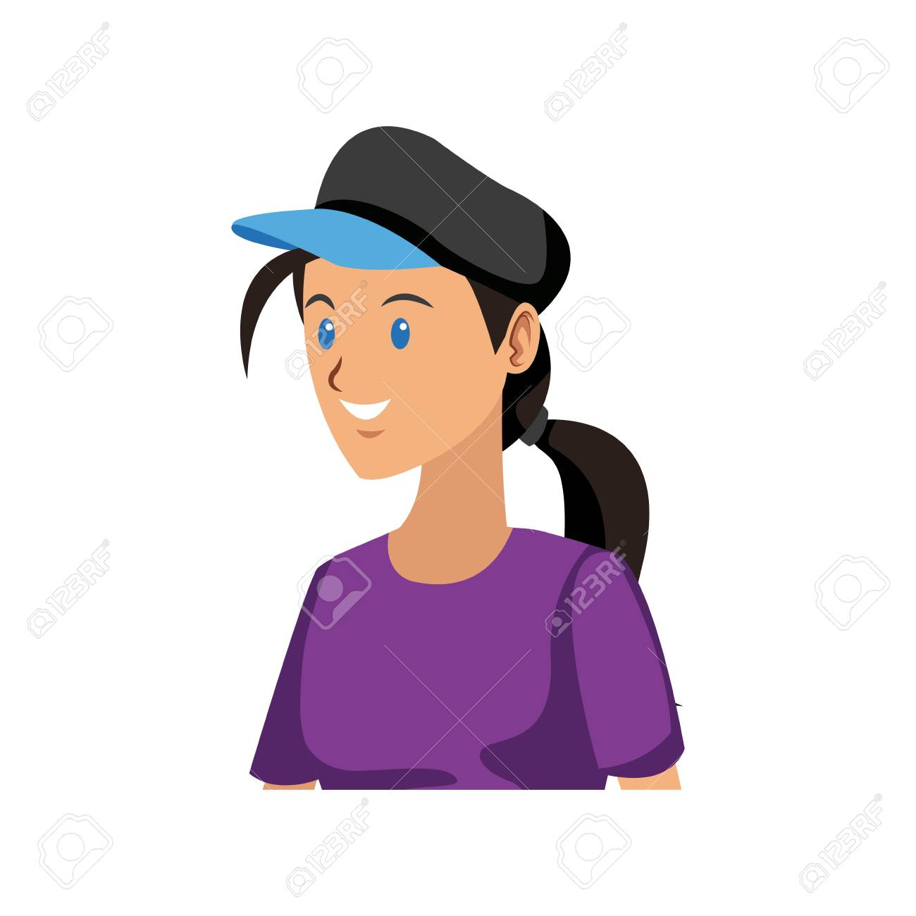 美しい学生の女の子キャラのアバター画像ベクトル イラストのイラスト素材 ベクタ Image