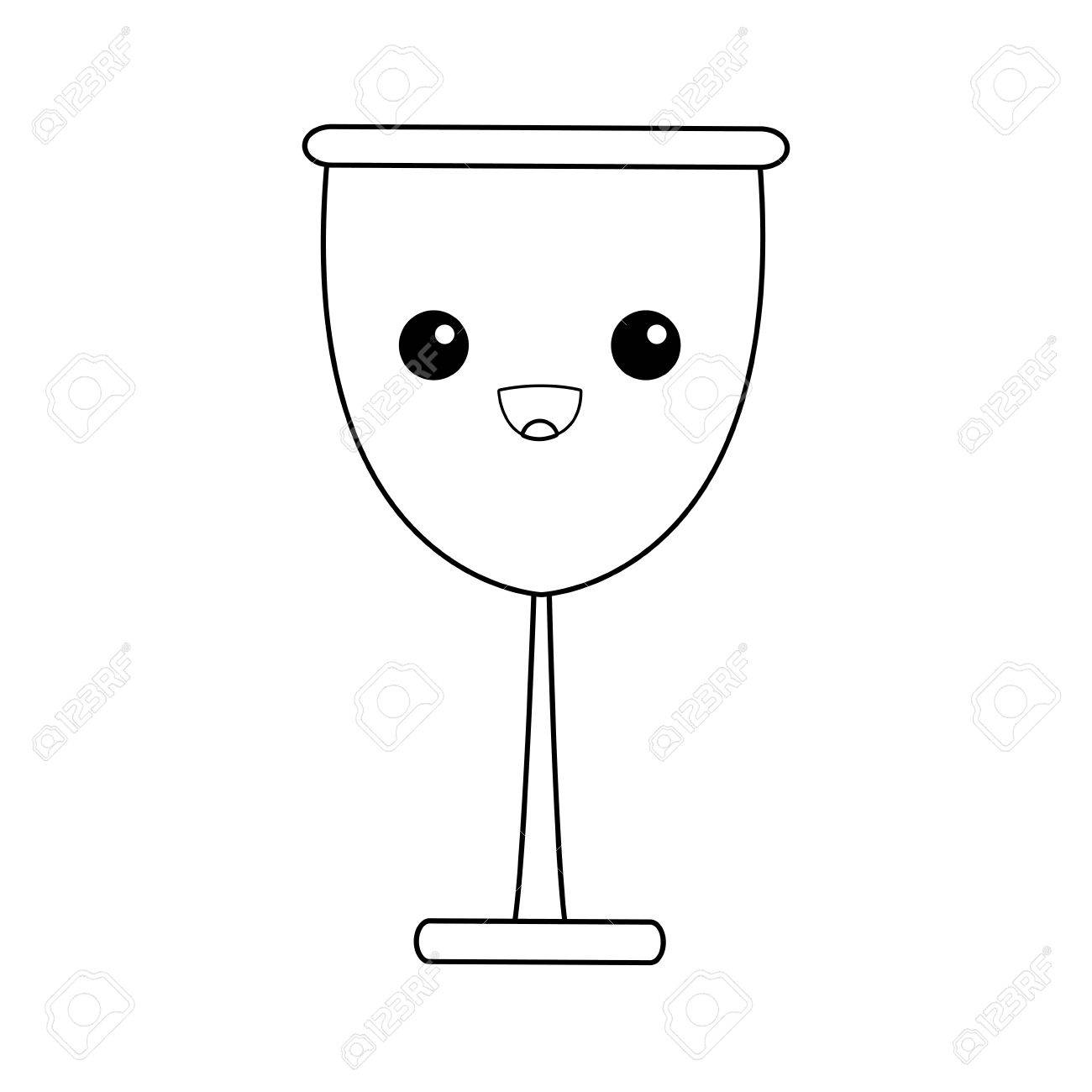 かわいいガラス カップ飲料ワイン ガラス ベクトル図のイラスト素材 ベクタ Image