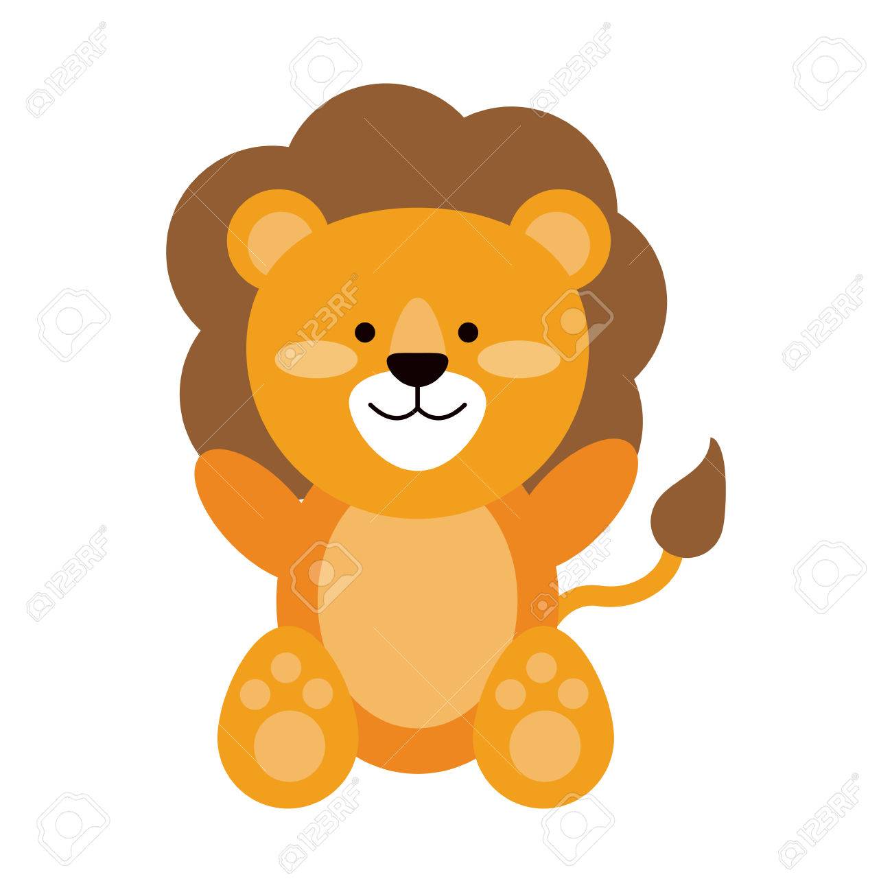 ライオンやぬいぐるみかわいい動物アイコン画像ベクトル イラスト デザイン のイラスト素材 ベクタ Image