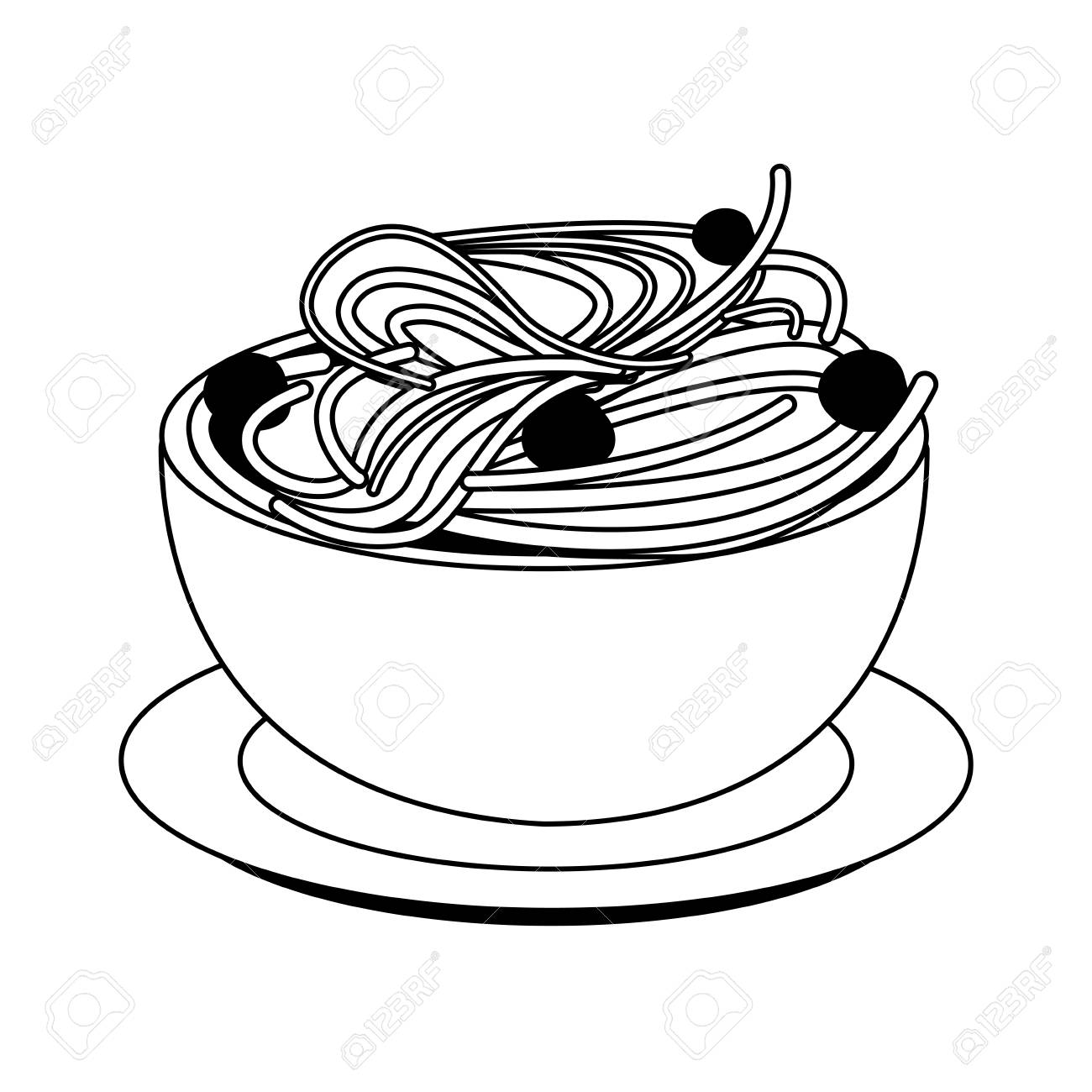 Spaghetti With Meatballs Food Icon Image Vector Illustration Design Royalty Free Cliparts Vectors And Stock Illustration Image