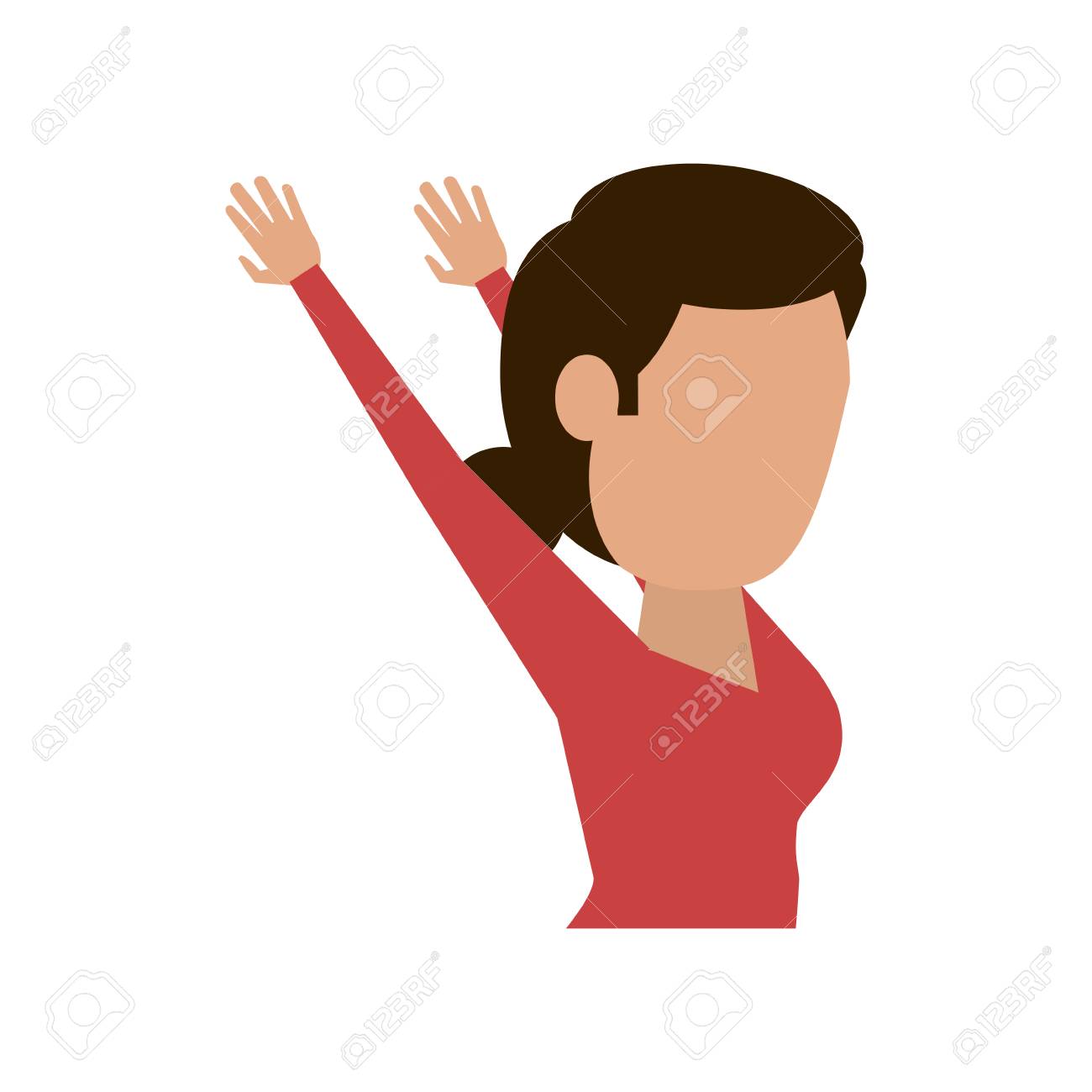 woman stretching arms fitness avatar icon image vector illustration