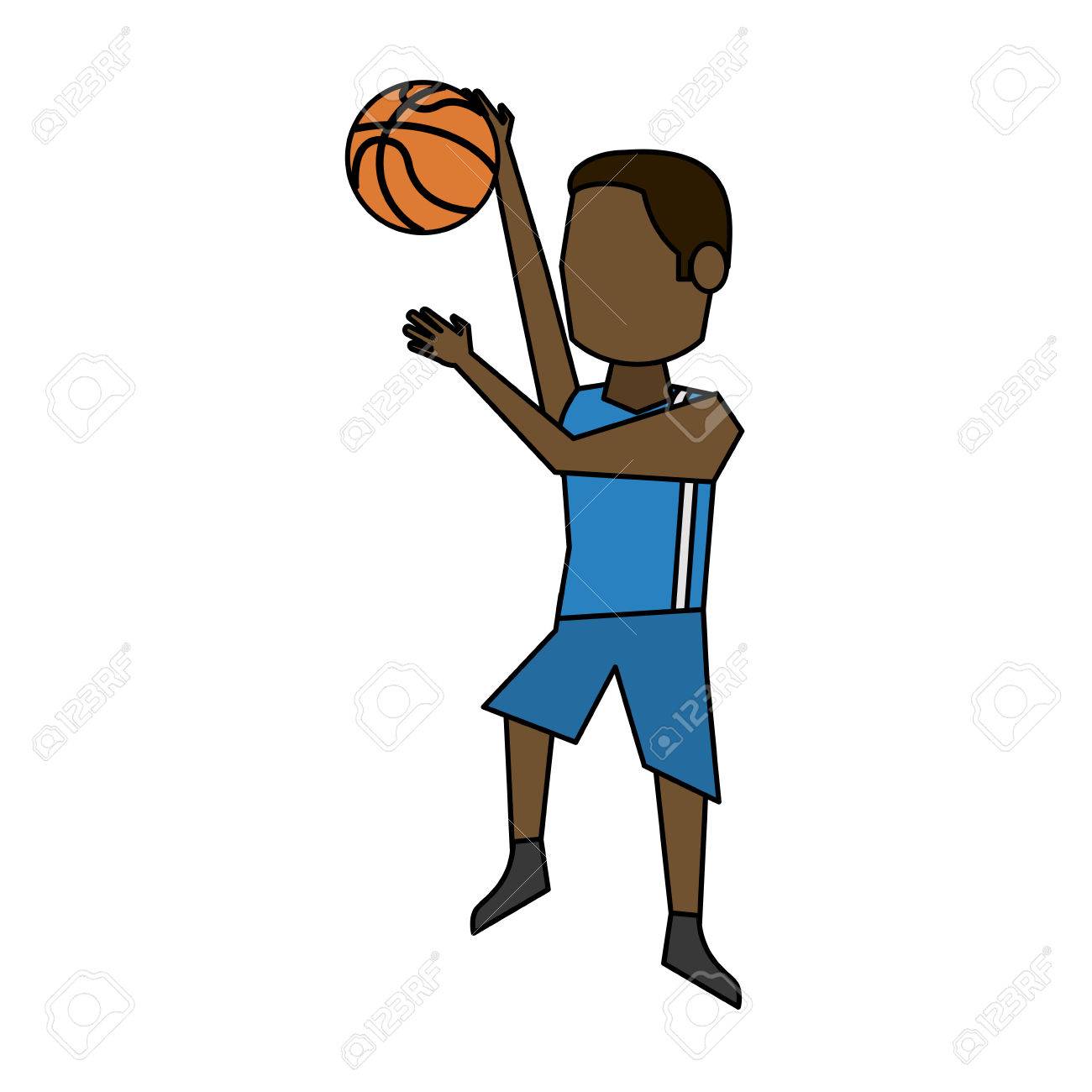 男子バスケット ボール プレーヤー運動選手スポーツのアバター アイコン画像ベクトル イラスト デザイン のイラスト素材 ベクタ Image