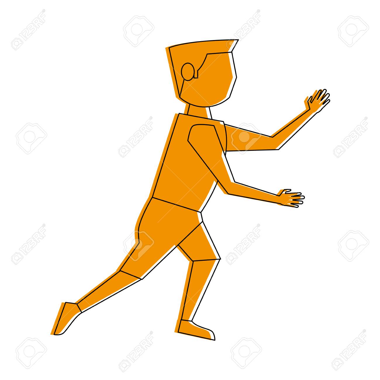 フィットネス アバター アイコン画像ベクトル イラスト デザイン イエロー色を移動のイラスト素材 ベクタ Image