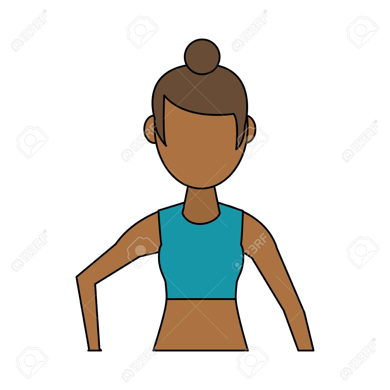 woman in sports outfit fitness avatar icon image vector illustration
