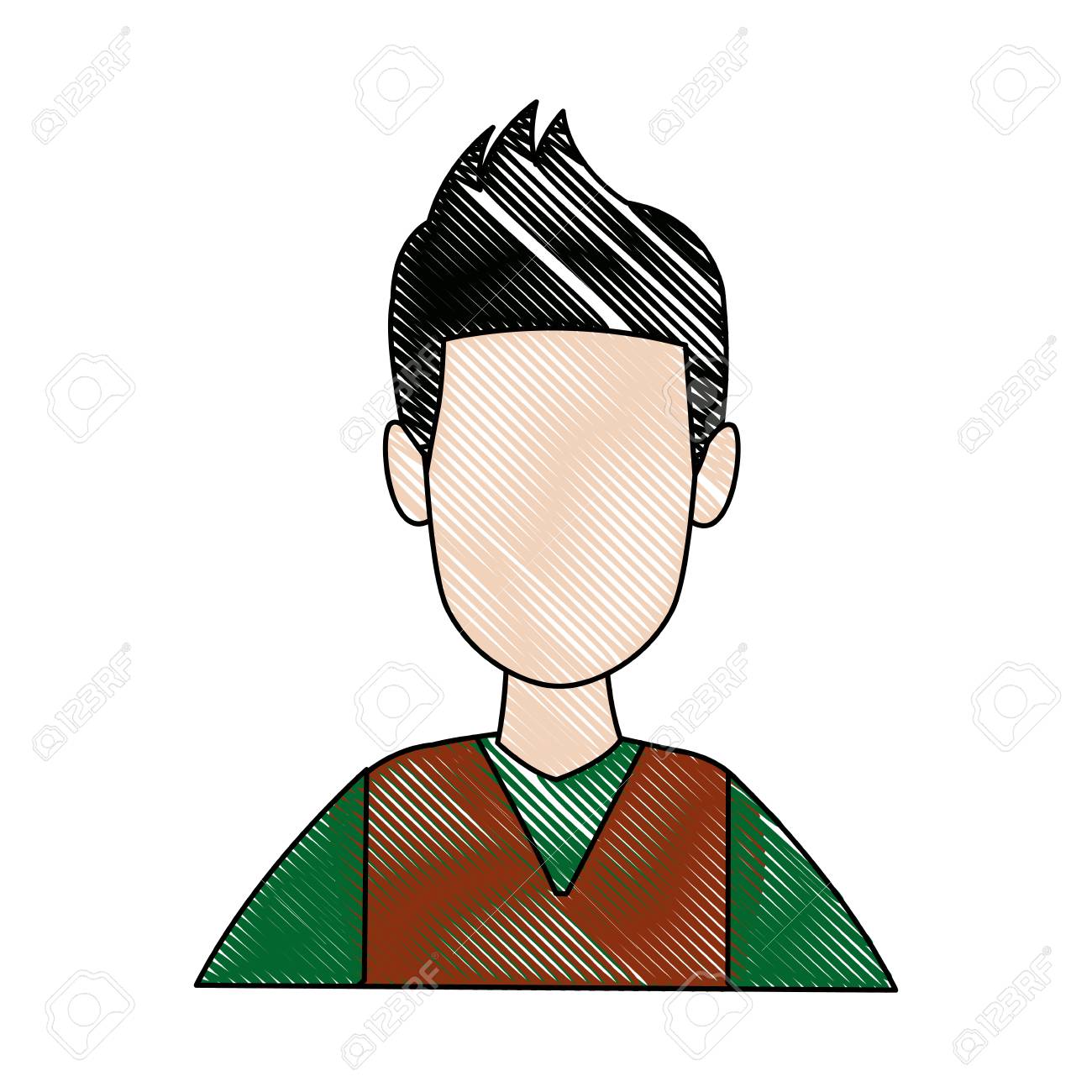 笑顔人肖像画男性の文字ベクトル イラストのイラスト素材 ベクタ Image