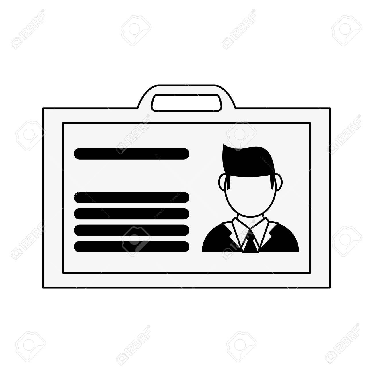 a work id card icon image vector illustration design black and work identity cards