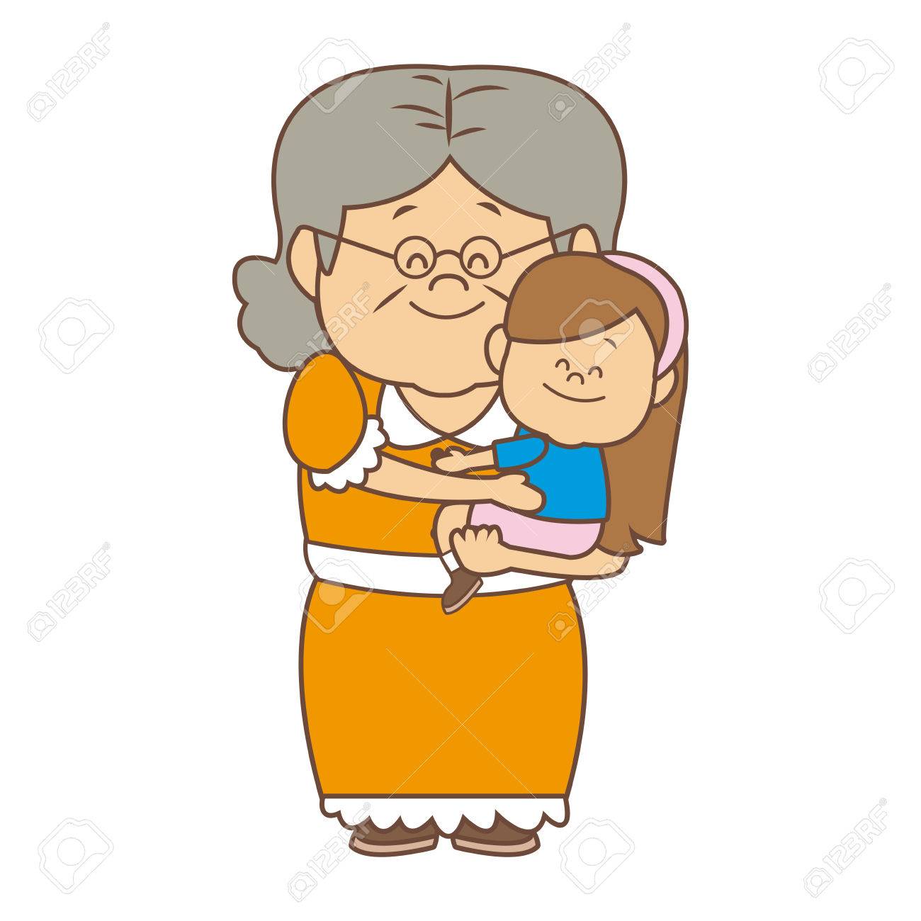 little girl and grandmother together family vector illustration - 82189826 little girl and grandmother together family vector illustration - 82189826