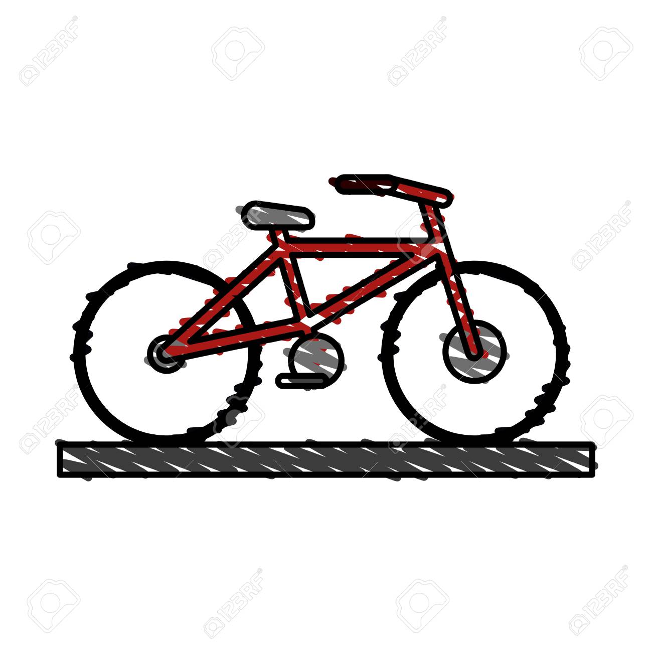 colorful bicycle doodle over