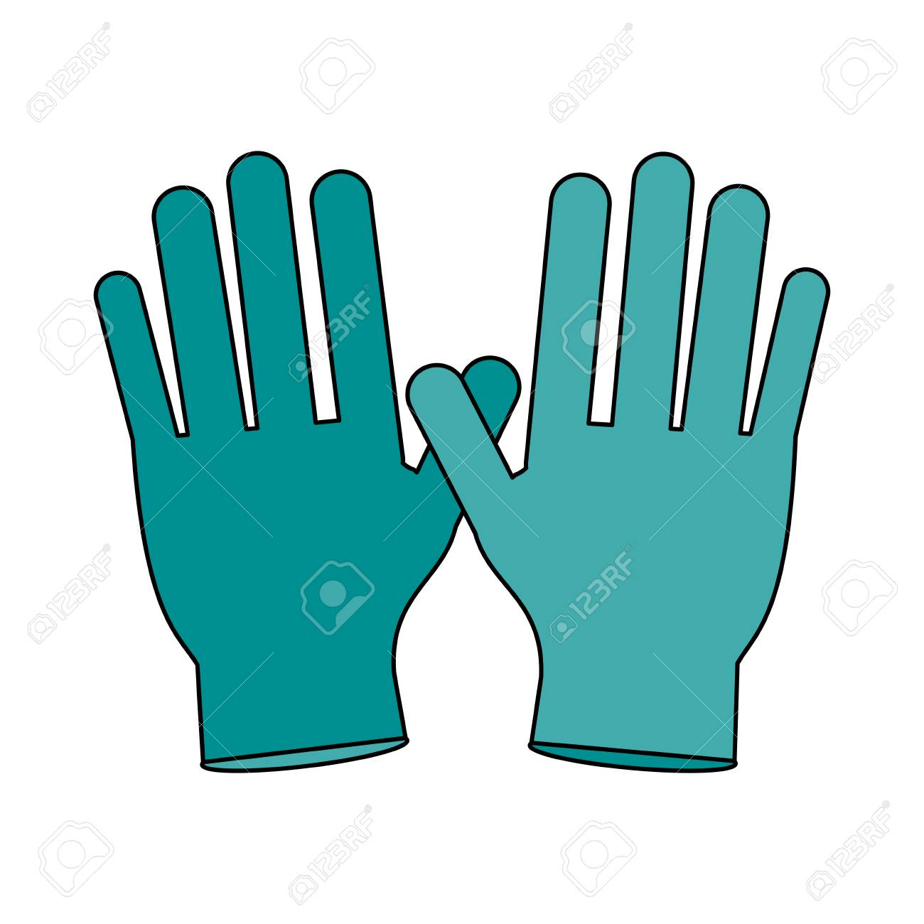 白い背景に医療用手袋ベクトル イラスト のイラスト素材 ベクタ Image