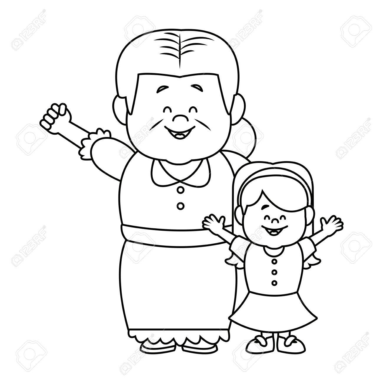 little girl and grandmother together family vector illustration - 82261991 little girl and grandmother together family vector illustration - 82261991
