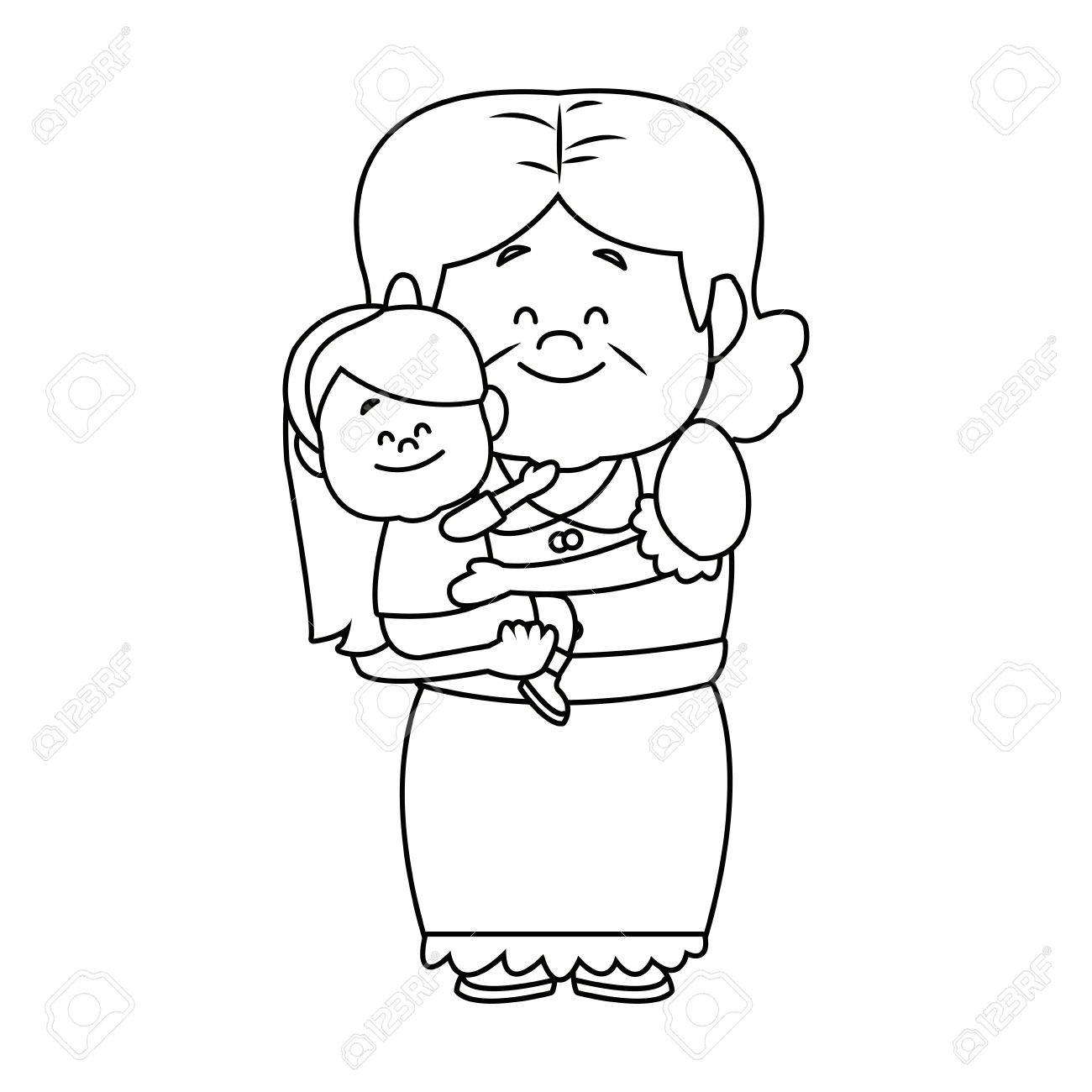 little girl and grandmother together family vector illustration - 82261988 little girl and grandmother together family vector illustration - 82261988