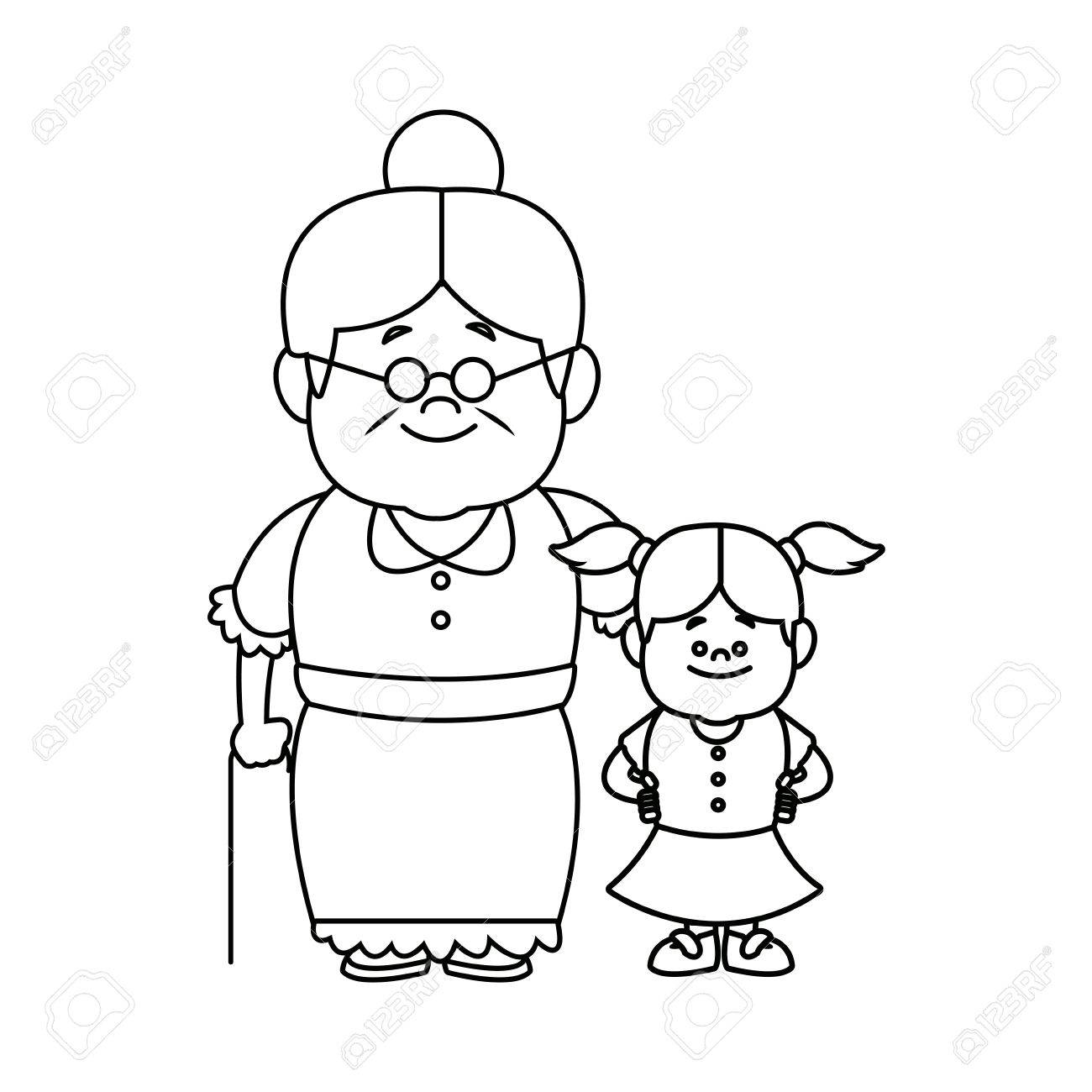 little girl and grandmother together family vector illustration - 82261996 little girl and grandmother together family vector illustration - 82261996