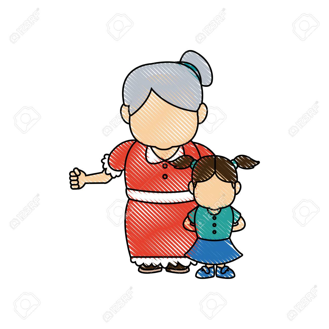 little girl and grandmother together family vector illustration - 82262301 little girl and grandmother together family vector illustration - 82262301
