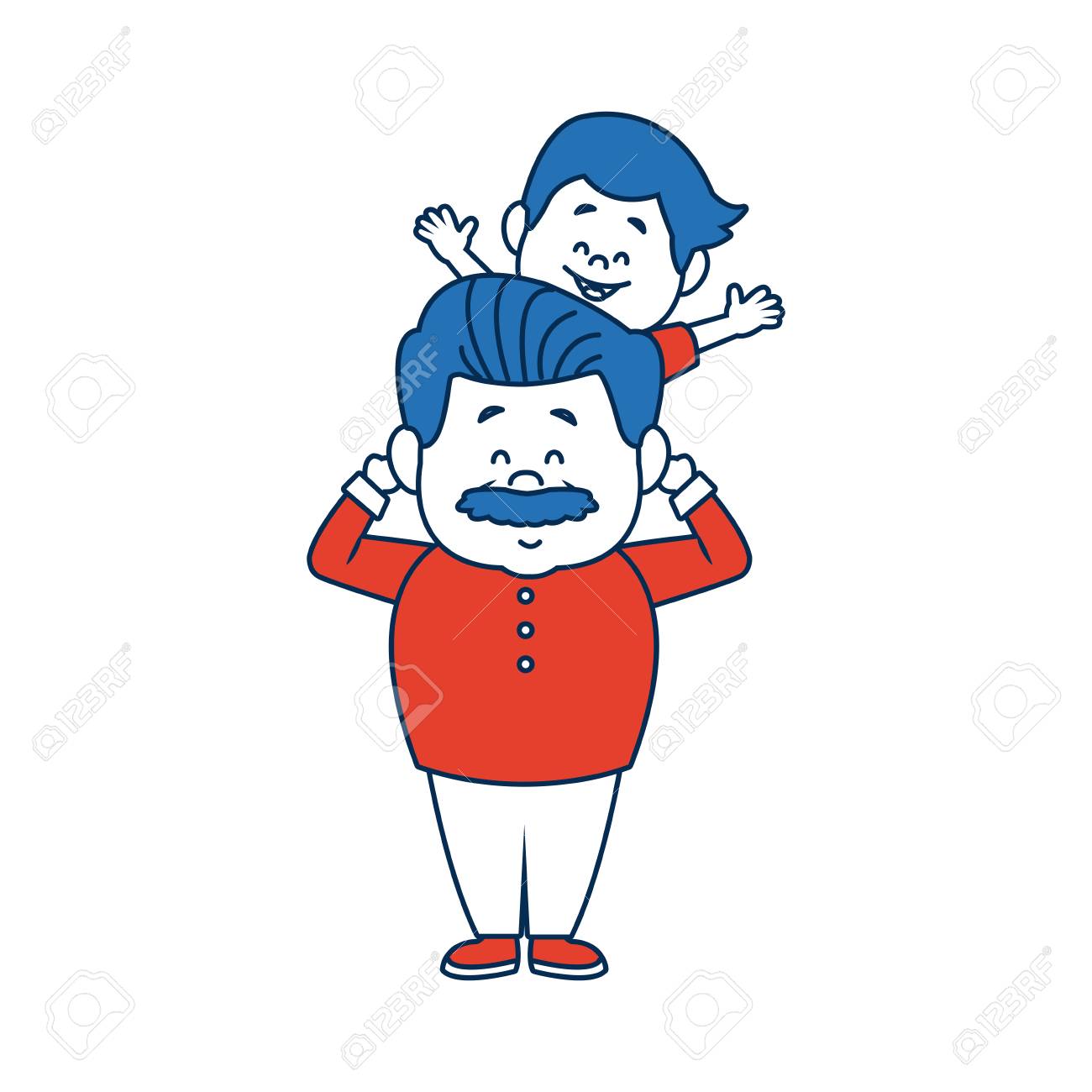 漫画幸せなおじいちゃんと孫家族陽気なベクトル イラストのイラスト素材 ベクタ Image 漫画幸せなおじいちゃんと孫家族陽気なベクトル イラストのイラスト素材 ベクタ Image