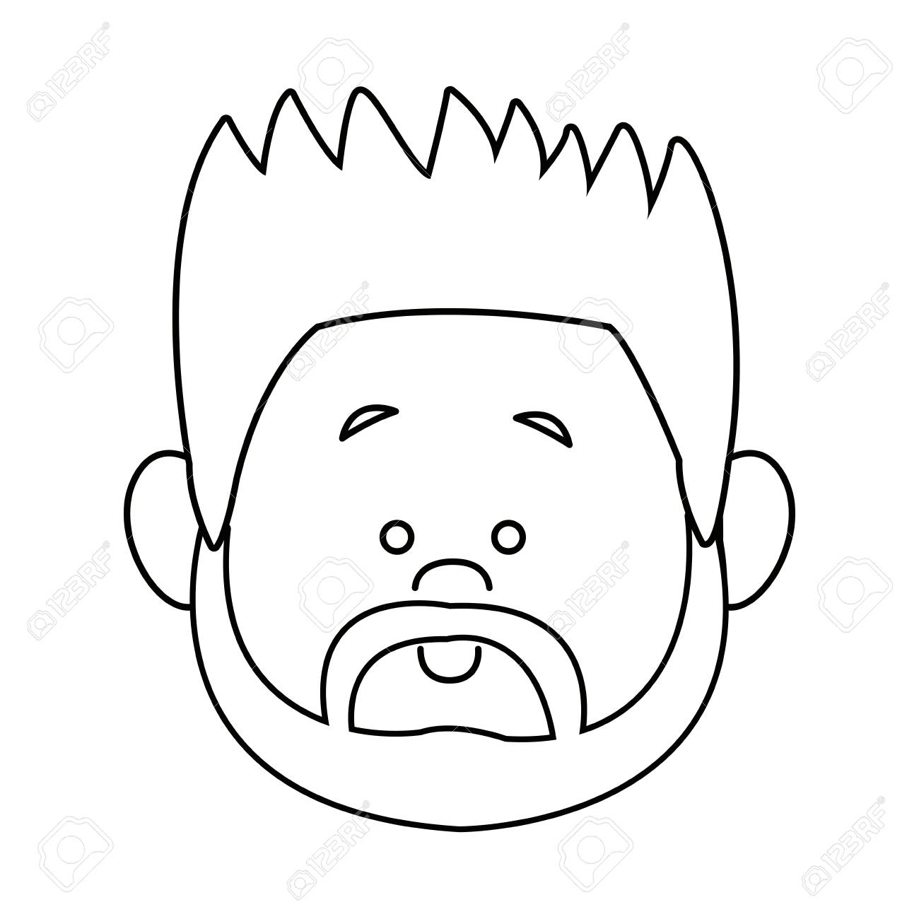 profile man face character person head cartoon vector illustration