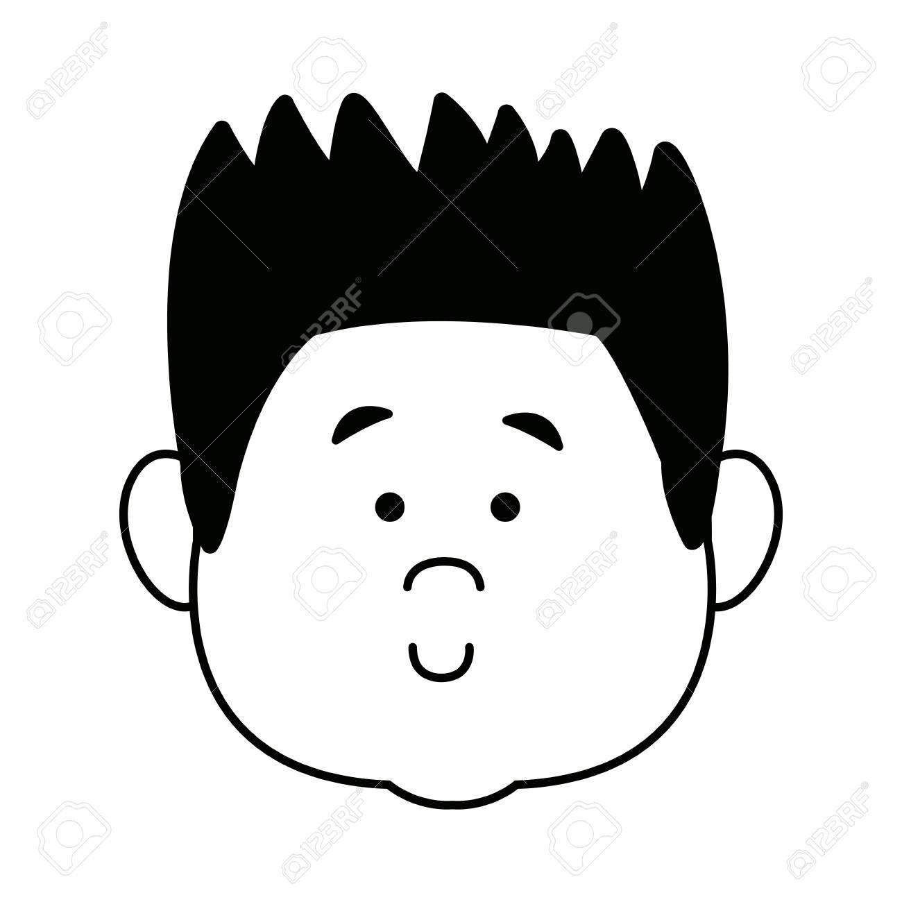 cartoon face man person avatar male profile vector illustration