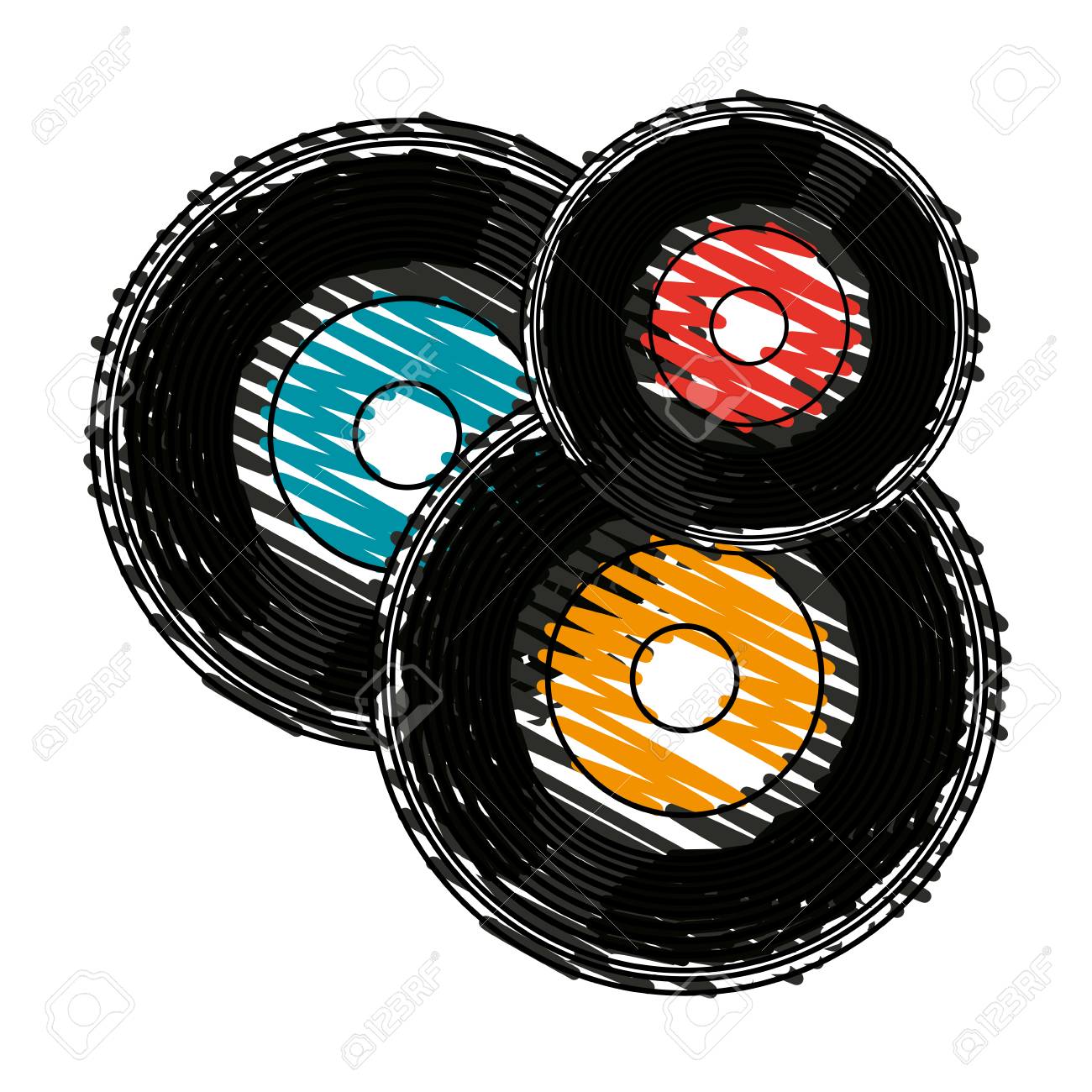 colorful vinyl doodle over
