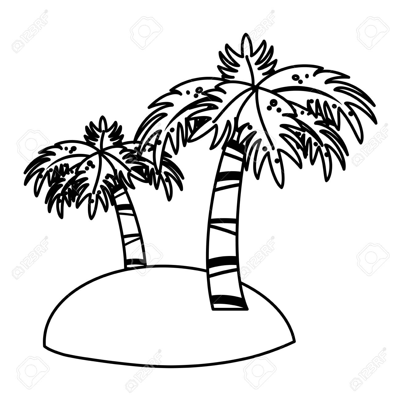 Small Island With Palm Trees Icon Image Vector Illustration Design Black  And White Royalty Free SVG, Cliparts, Vectors, and Stock Illustration.  Image 83036913., image size:1300x1300