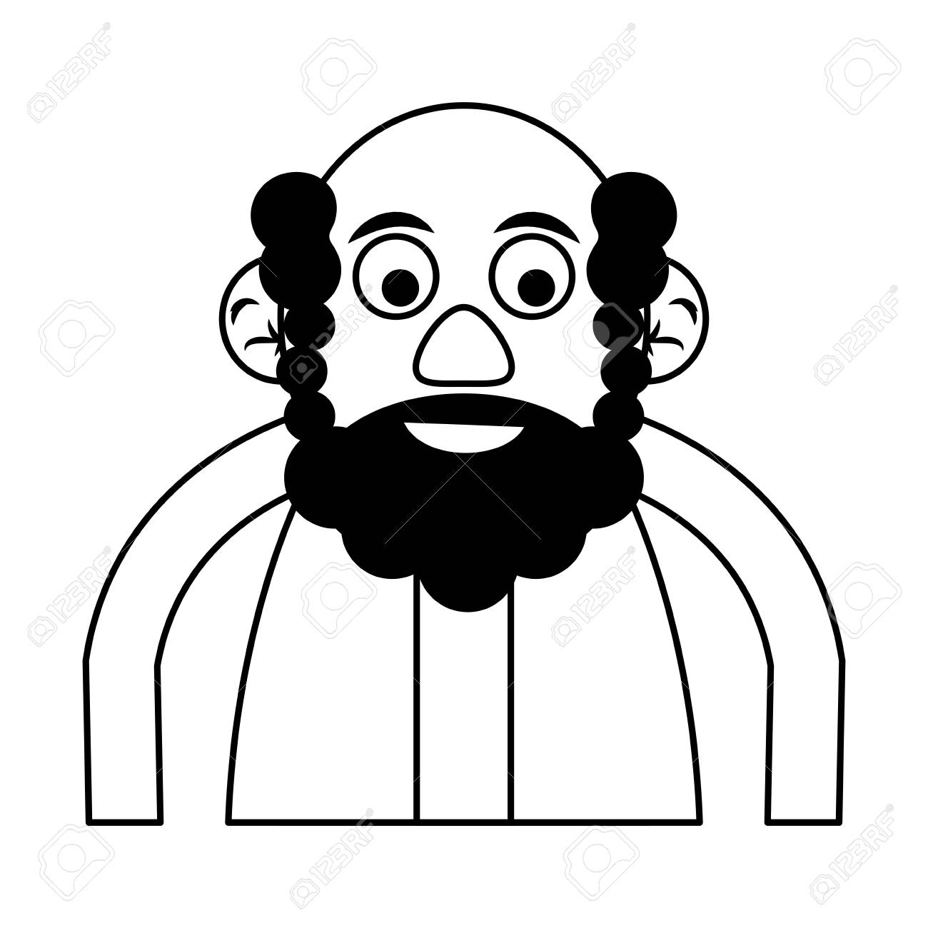 かわいい幸せな高齢者男アイコン画像ベクトル イラスト デザイン黒と黒と白 のイラスト素材 ベクタ Image 3659