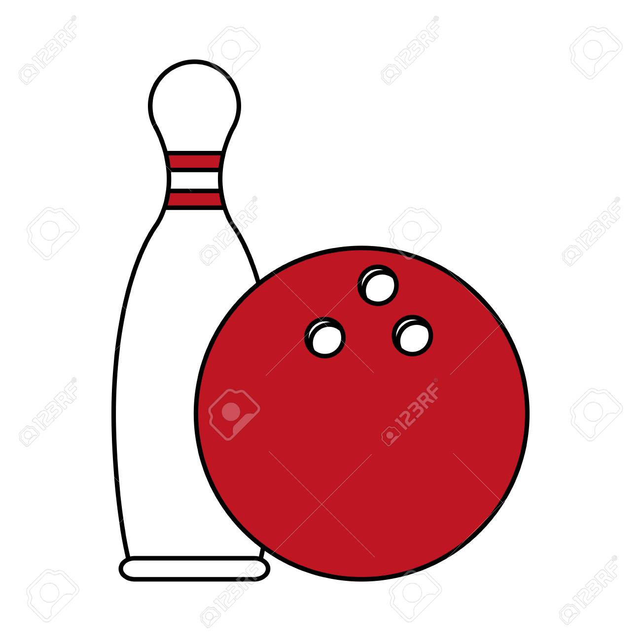 ボーリングのピンとボールのアイコン画像ベクトル イラスト デザインのイラスト素材 ベクタ Image