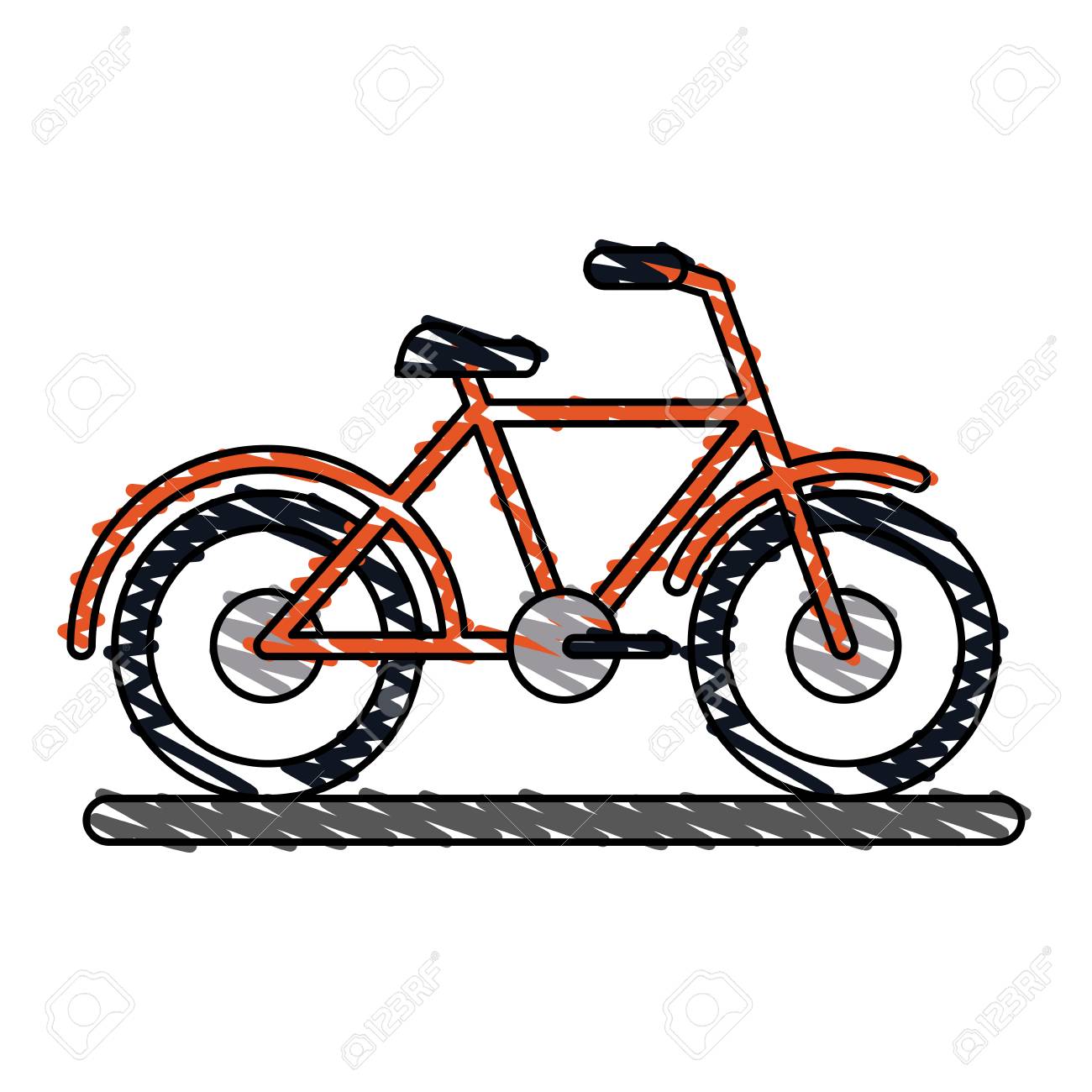 colorful bicycle doodle over