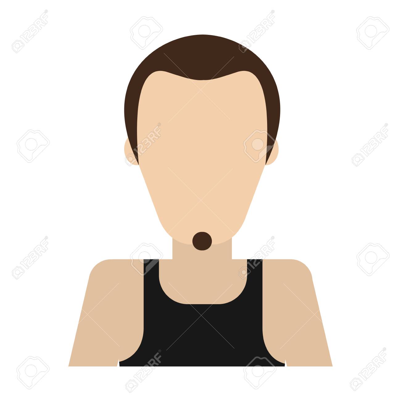 あごひげとタンクトップのアバター アイコン画像ベクトル イラスト デザインを持つ男 のイラスト素材 ベクタ Image