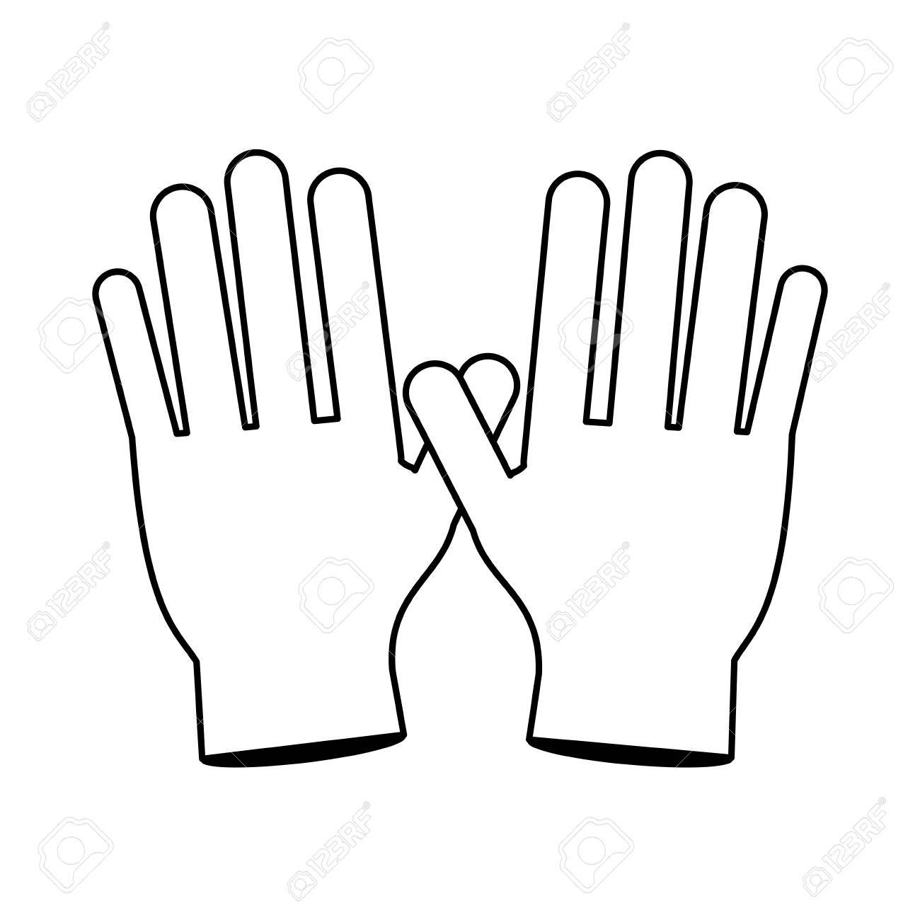 医療関連のアイコン画像ベクトル イラスト デザイン上の手袋のペアのイラスト素材 ベクタ Image