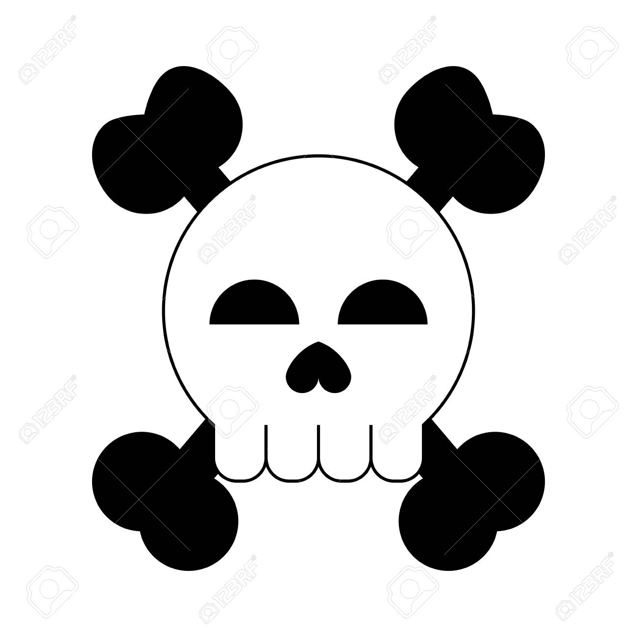 どくろアイコン画像ベクトル イラスト デザイン黒と白のイラスト素材 ベクタ Image