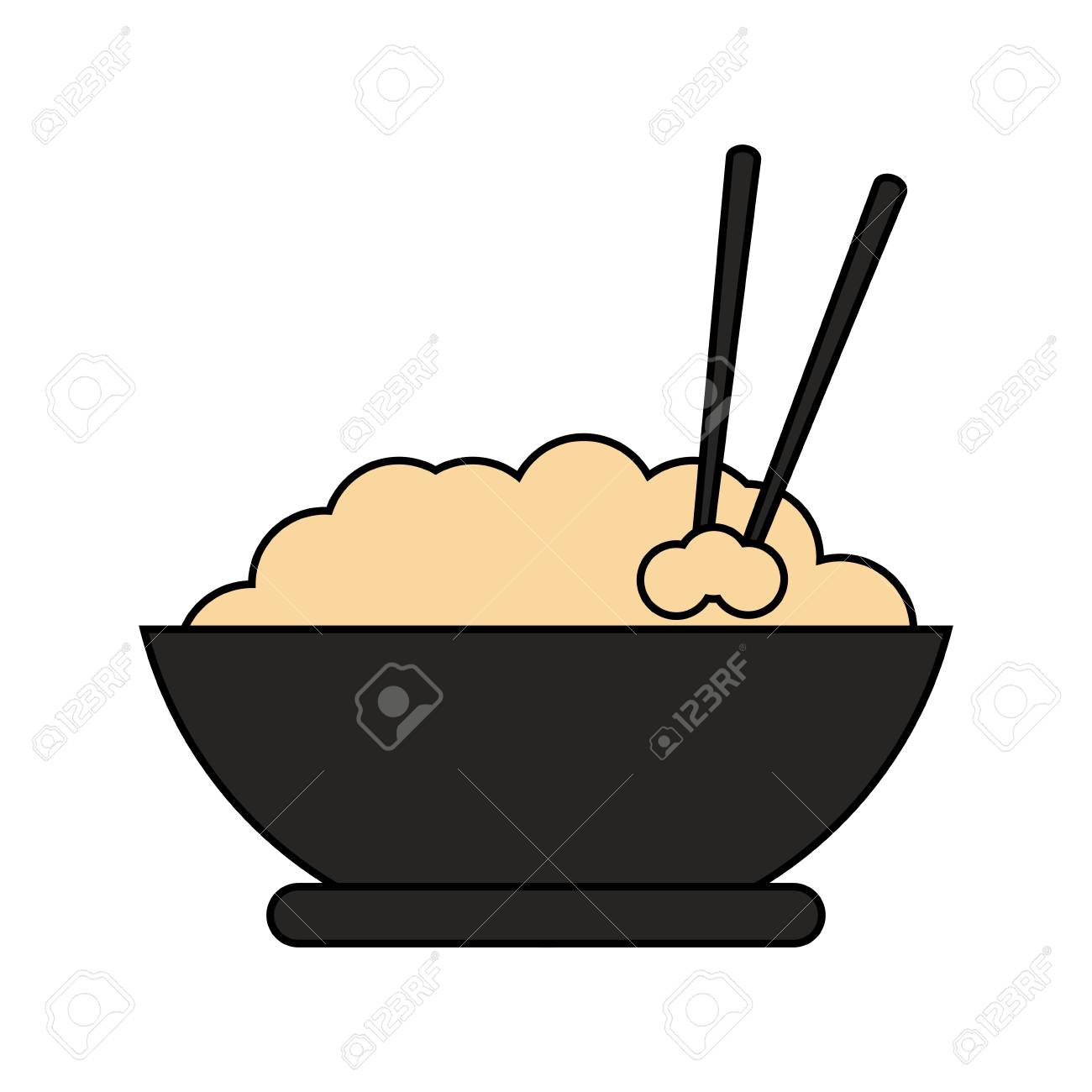 箸食べ物アイコン画像ベクトル イラスト デザイン 丼のイラスト素材 ベクタ Image