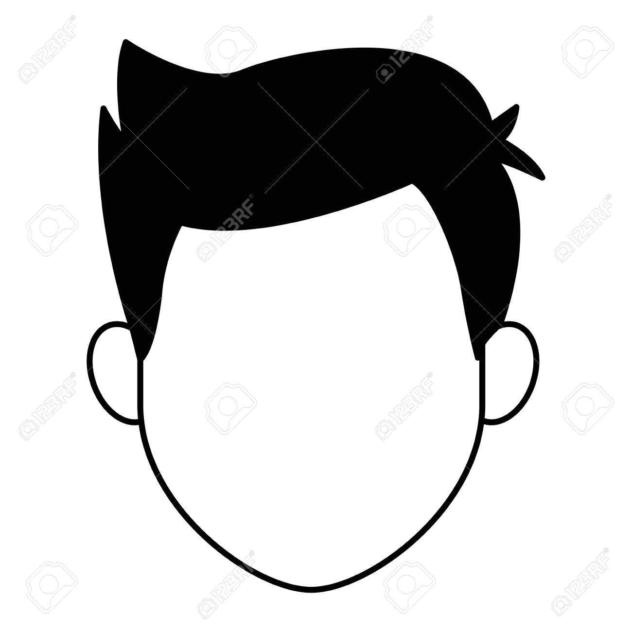 白背景ベクトルイラスト上の男のキャラクターの顔アバター男性のイラスト素材 ベクタ Image