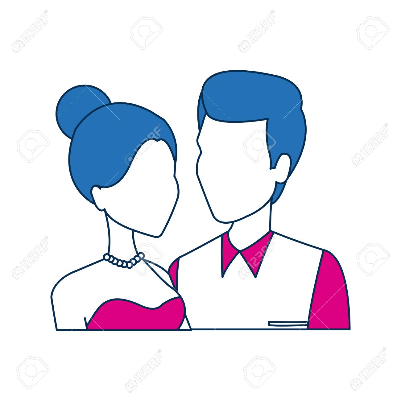 portrait wedding couple happy bride and groom together vector