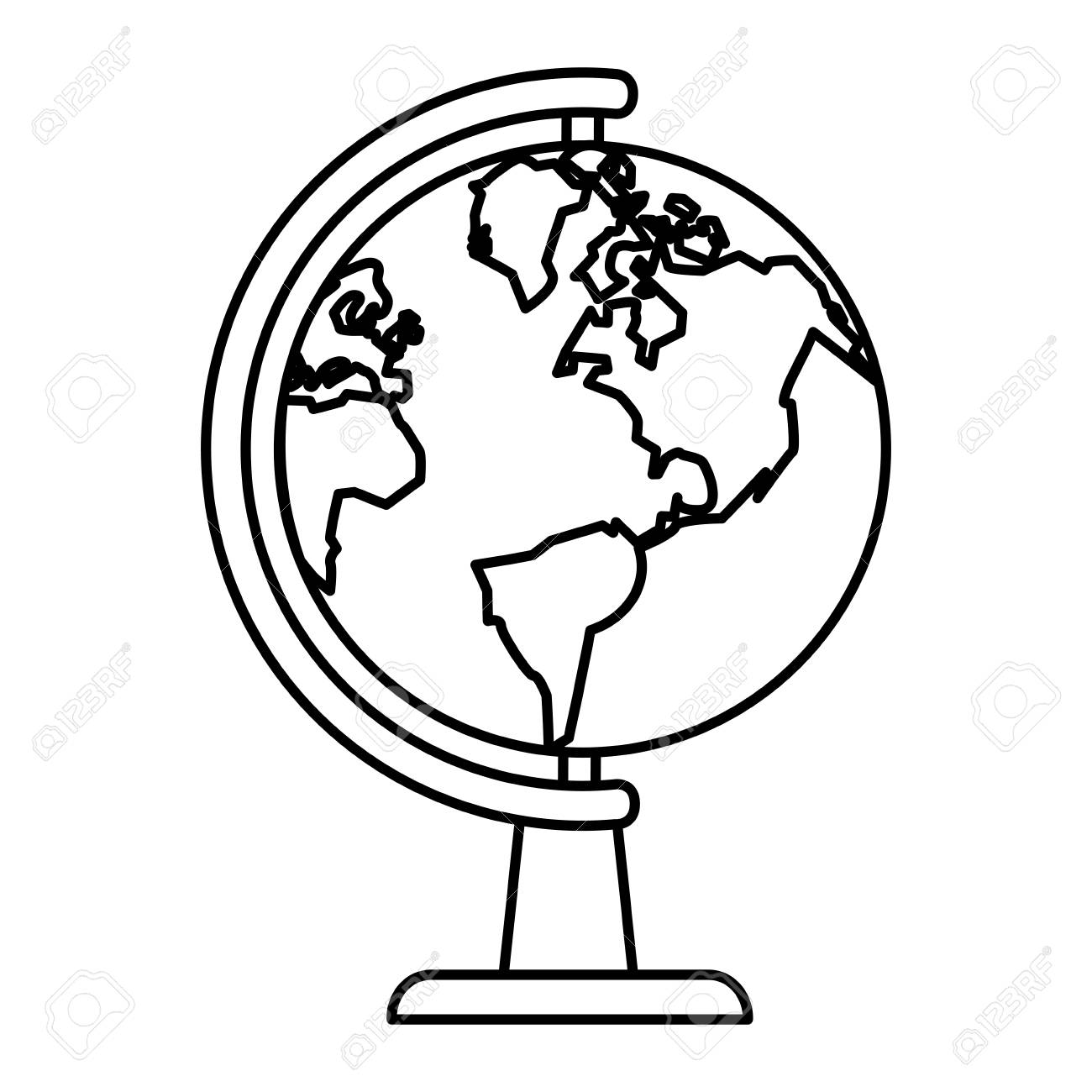 Earth Map On Globe Icon Image Vector Illustration Design Black Line Royalty  Free SVG, Cliparts, Vectors, and Stock Illustration. Image 84880806., image size:1300x1300