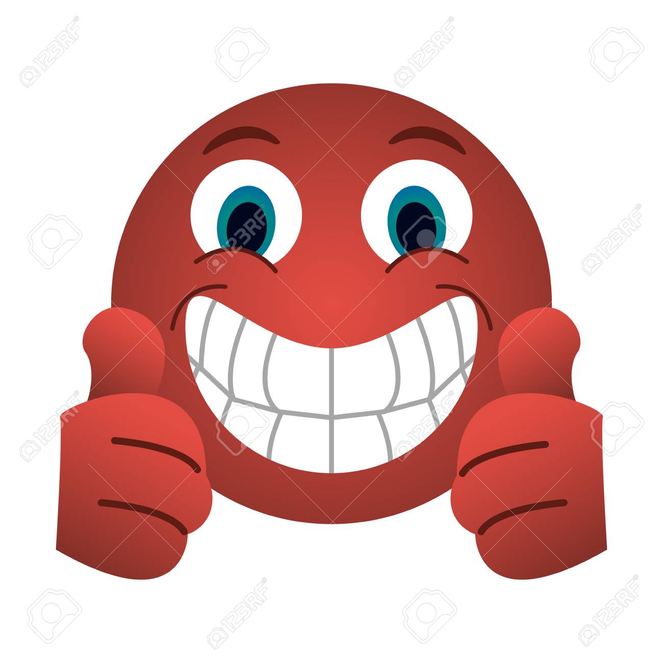 grin with two thumbs up emoji instant messaging icon image vector thumbs up emoji