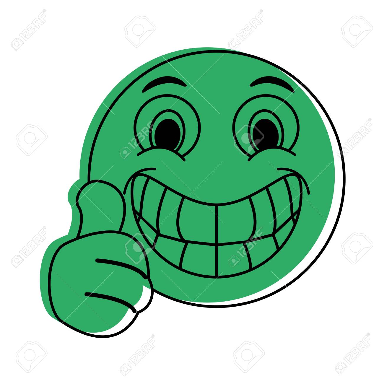 Happy Thumb Up Emoji Instant Messaging Icon Image Vector Illustration  Design Green Color Royalty Free SVG, Cliparts, Vectors, and Stock  Illustration. Image 84858435., image size:1300x1300