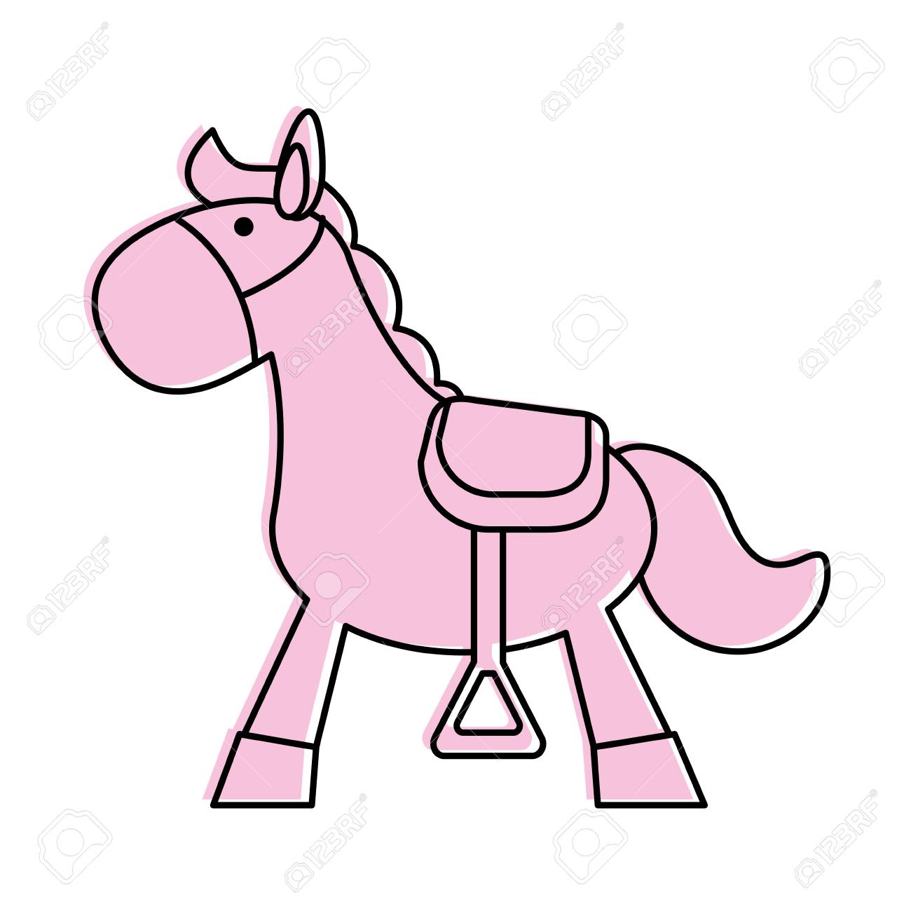 cheval rose a bascule