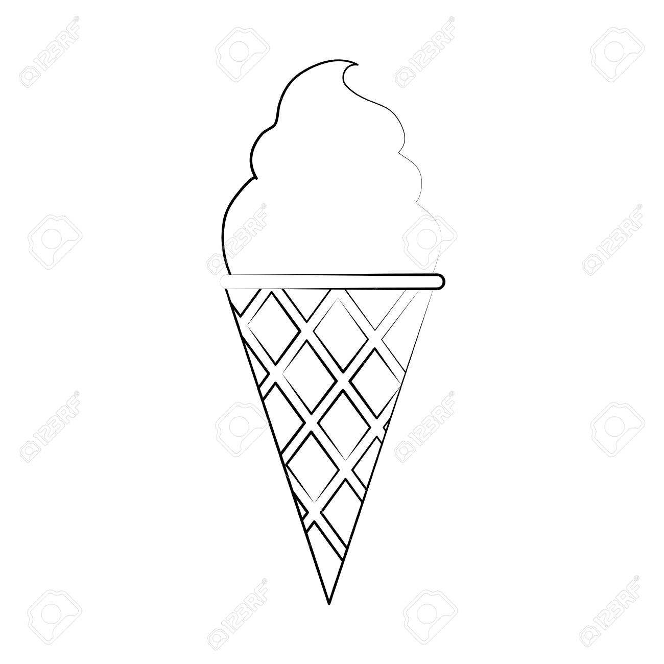 アイスクリームコーンアイコン画像ベクトルイラストデザインのイラスト素材 ベクタ Image