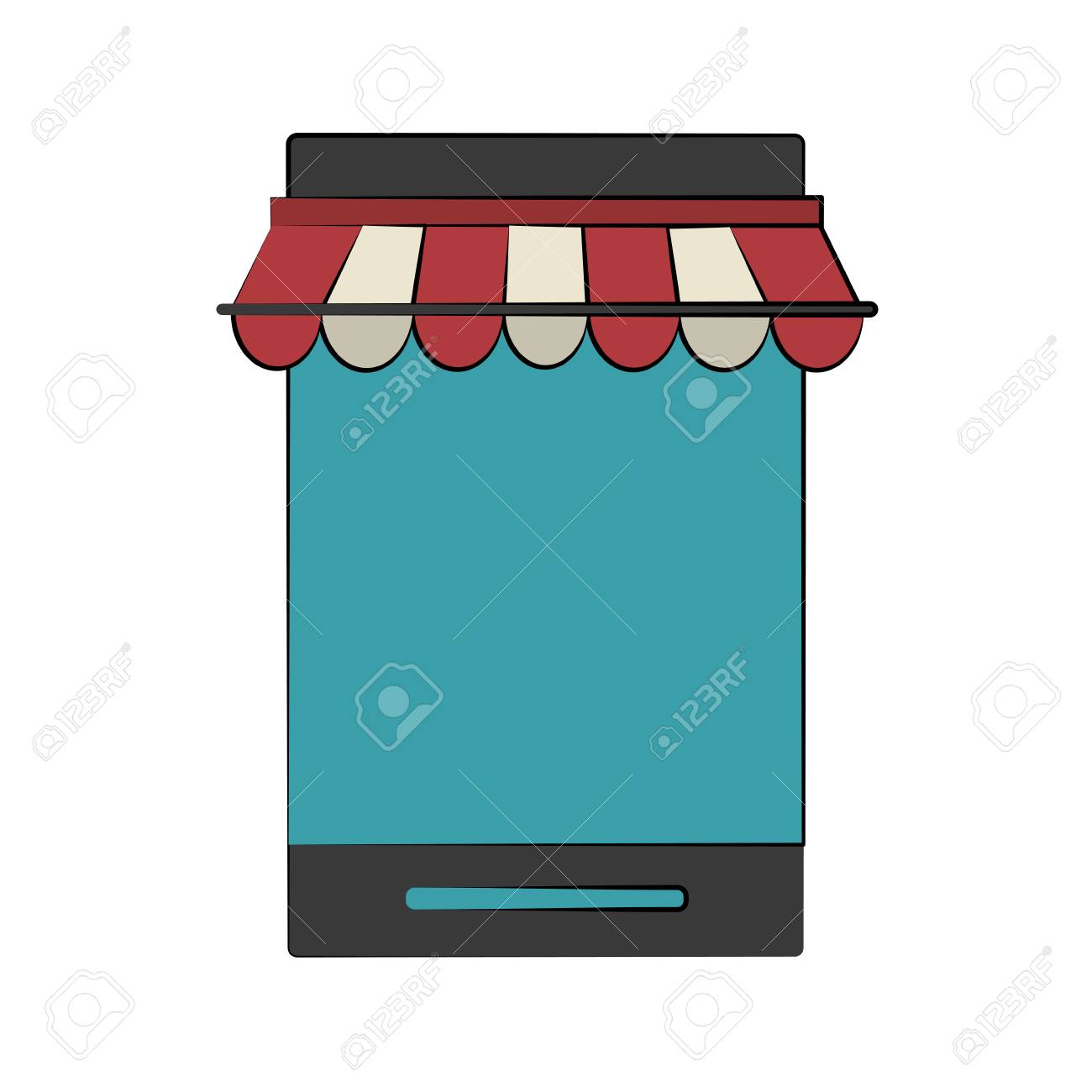 携帯電話ショップ陰オンライン ショッピング アイコン画像ベクトル イラスト デザインのイラスト素材 ベクタ Image